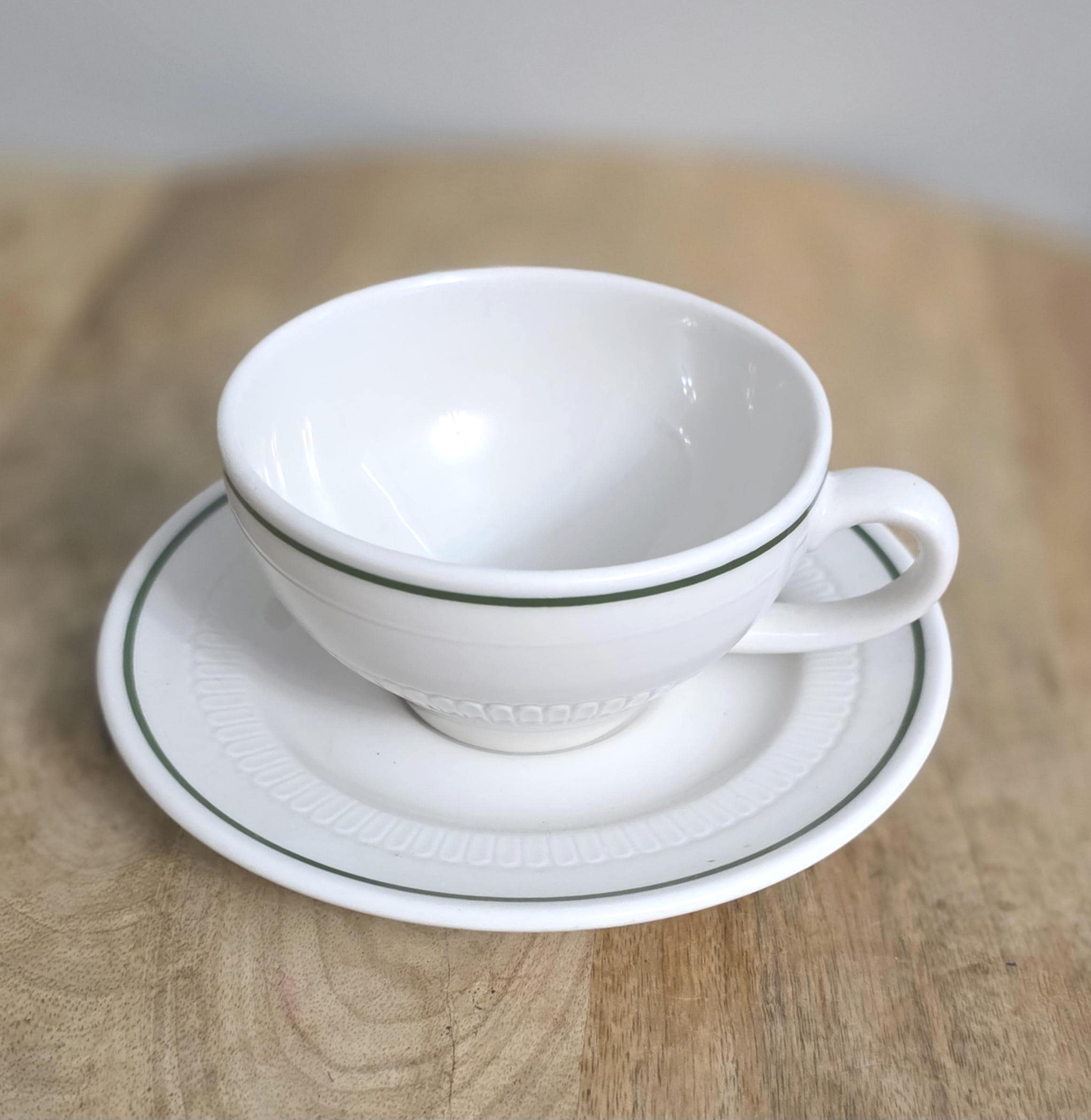 Vintage Green Band Restaurant Coffee Cup - Thumbnail 3