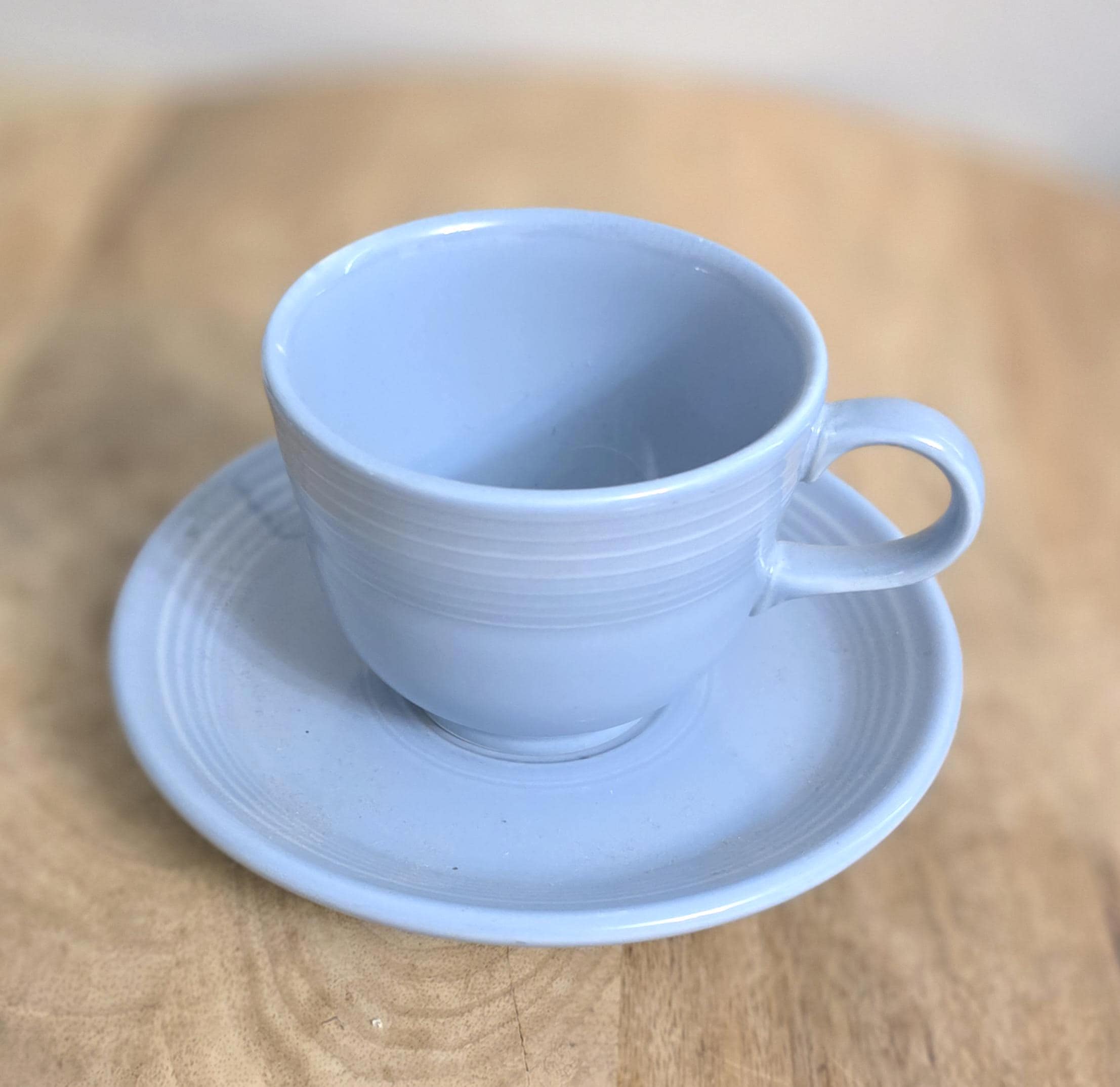 Vintage Fiesta China Blue Cup and Saucer - Thumbnail 2