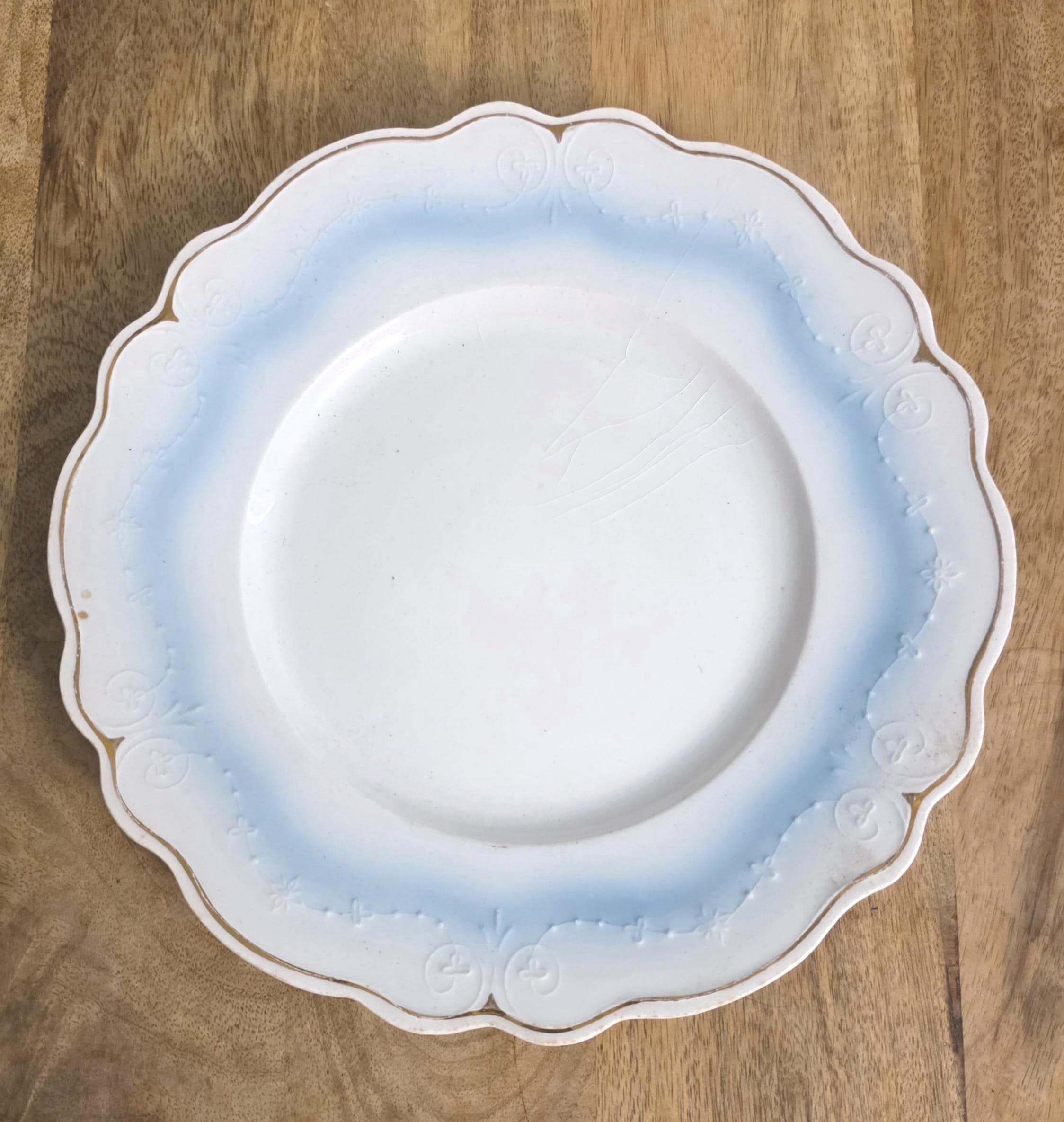 Antique Pretty Blue and White Porcelain Plate