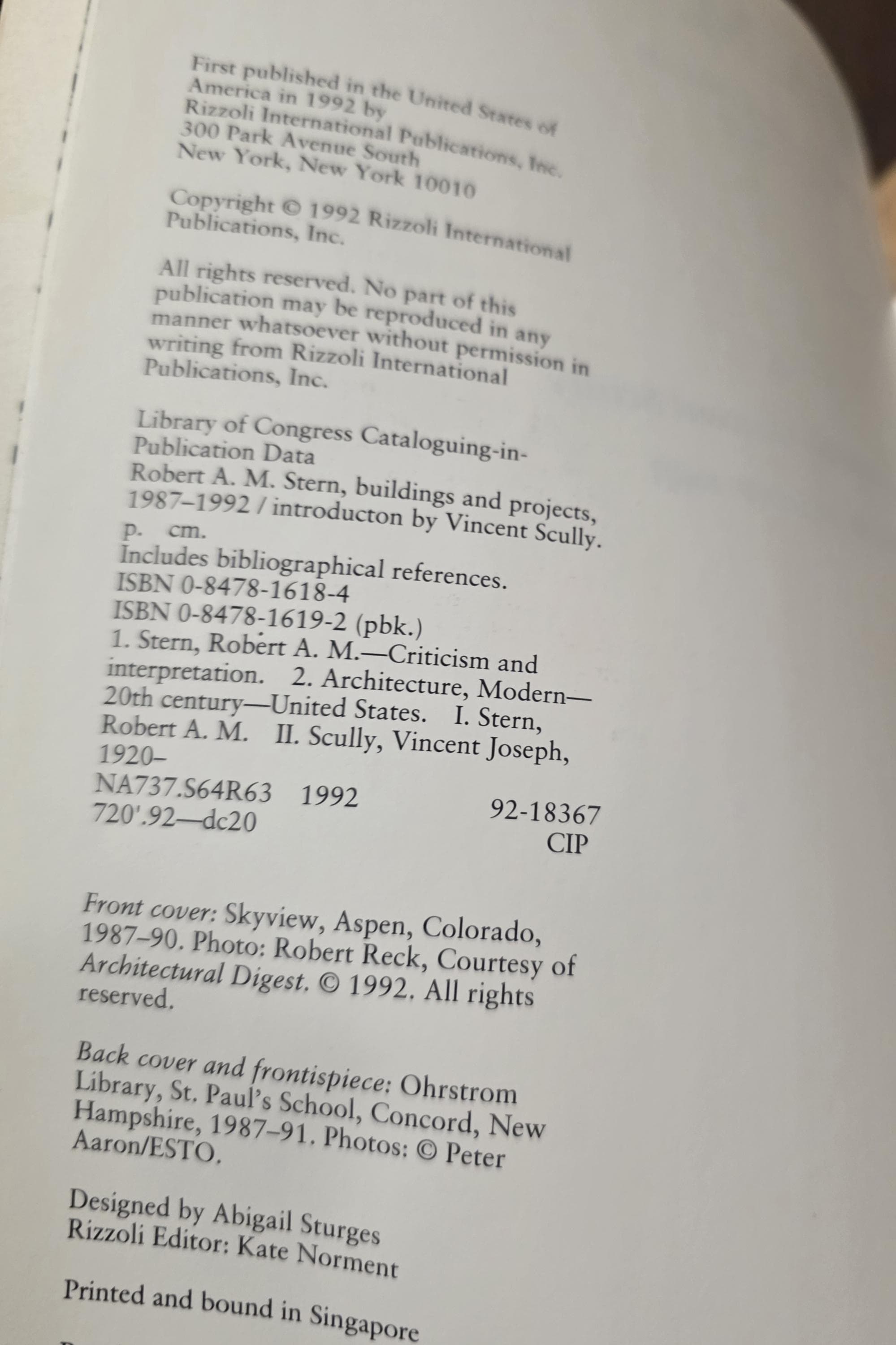 Robert A.M. Stern Architecture Catalog, 1987-1992 - Thumbnail 3