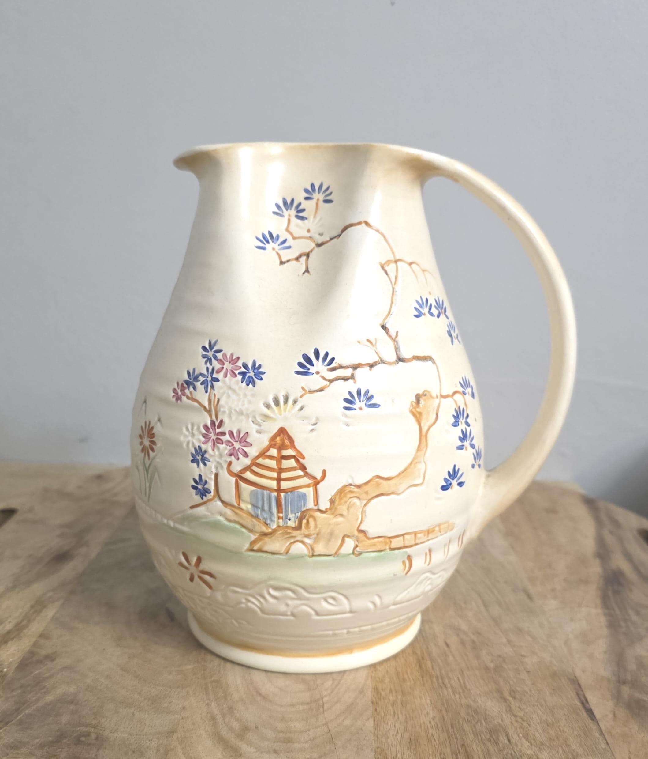 Vintage Royal Winton Oriental Pattern Stoneware Pitcher