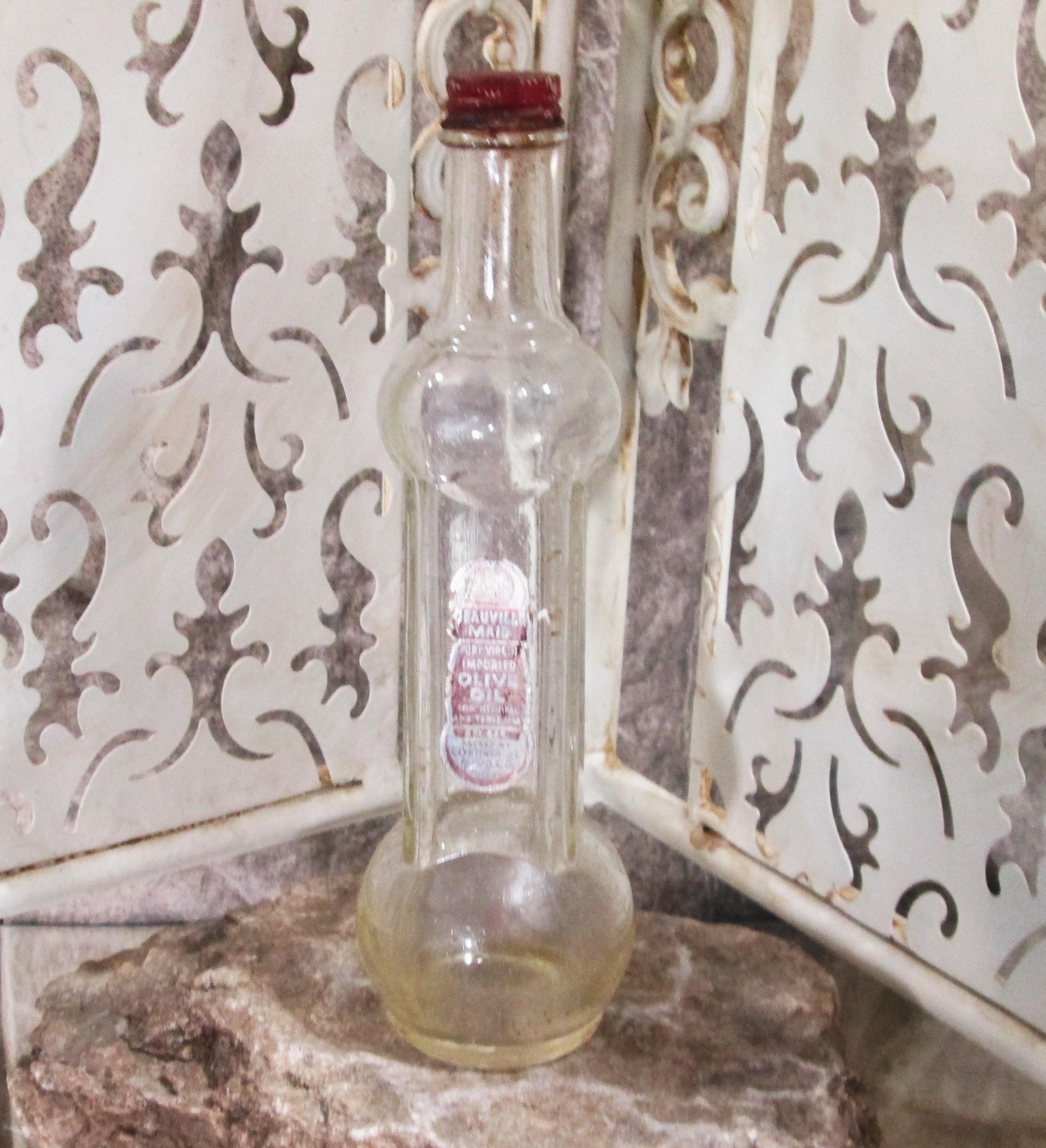 Vintage Deauville Maid Glass Olive Oil Bottle