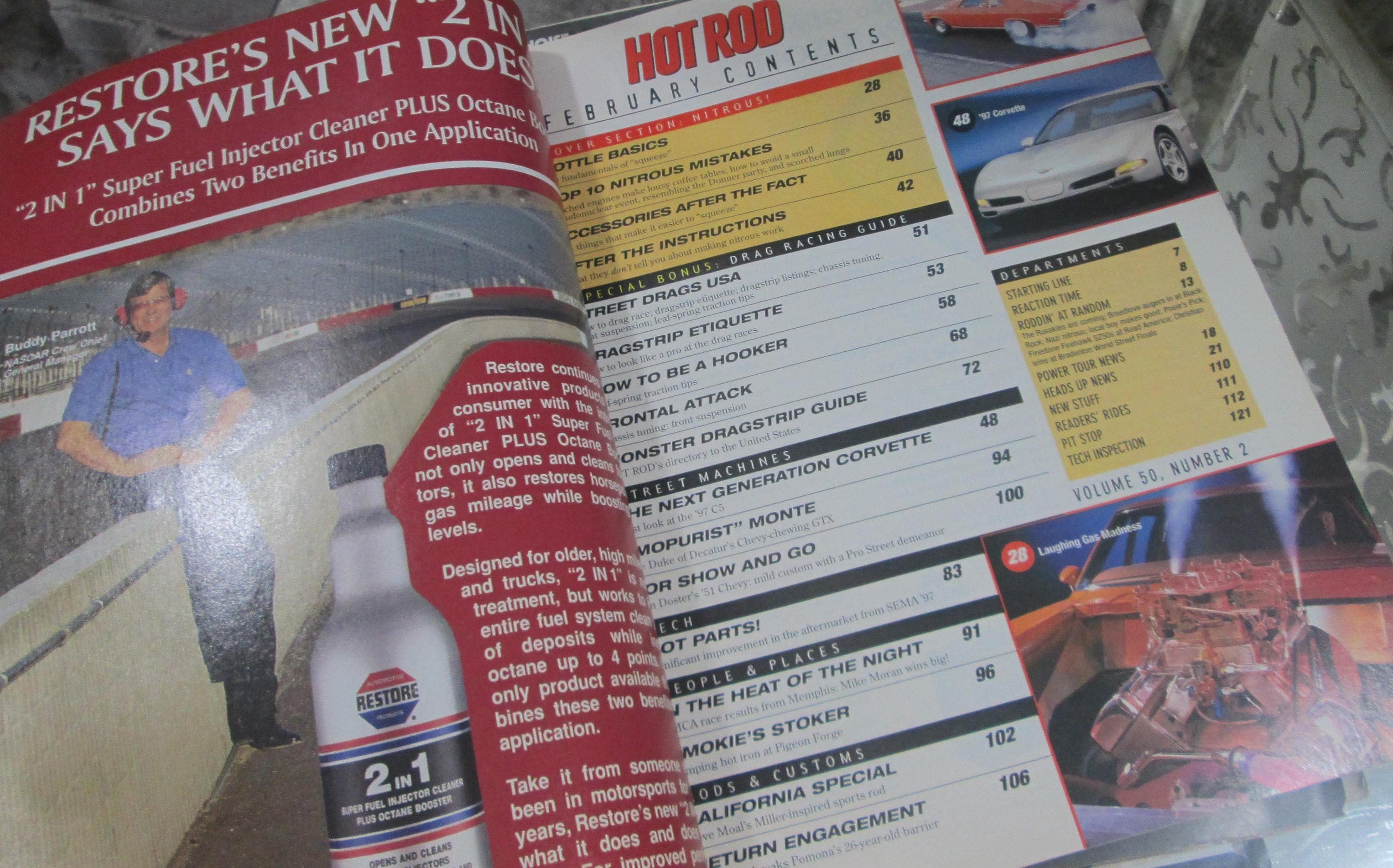 Hot Rod Magazine, February 1997, Vintage Magazine - Thumbnail 2