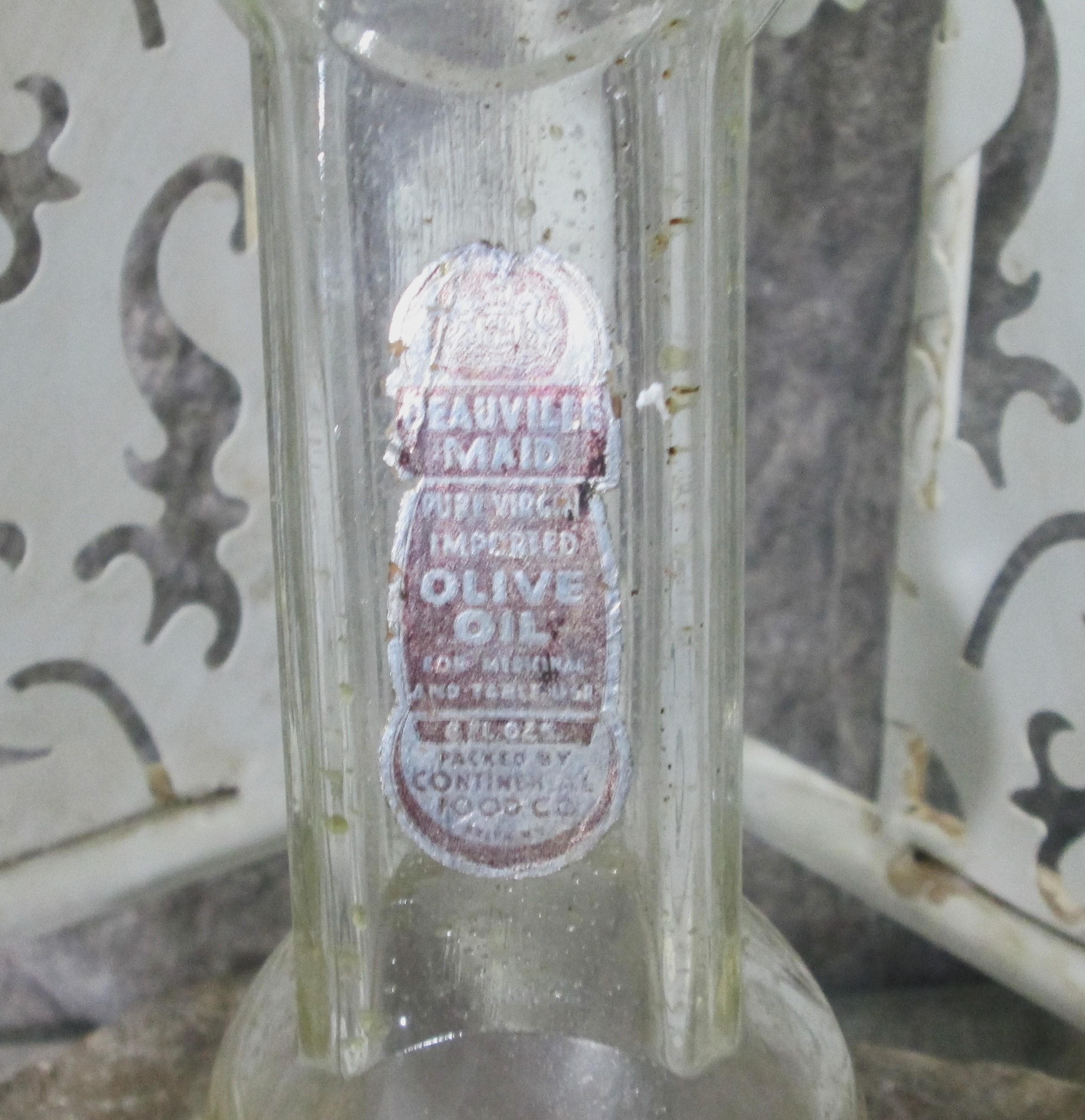 Vintage Deauville Maid Glass Olive Oil Bottle - Thumbnail 2