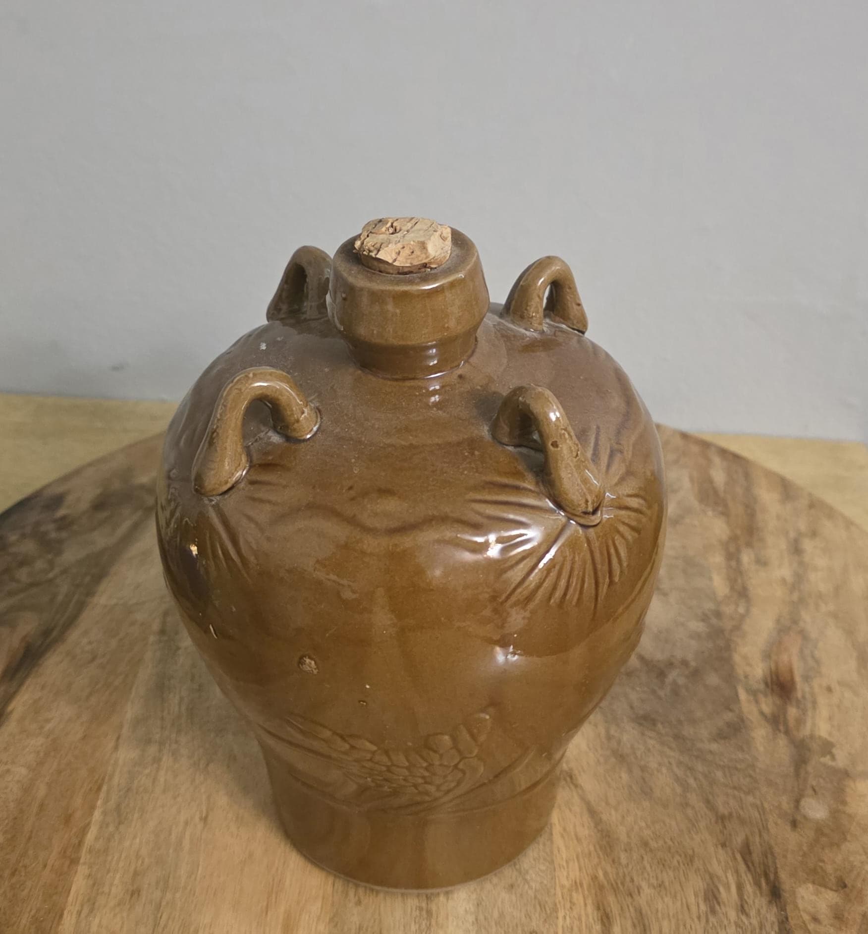 Vintage Chinese Pottery Rustic Decor Wine Jug - Thumbnail 2
