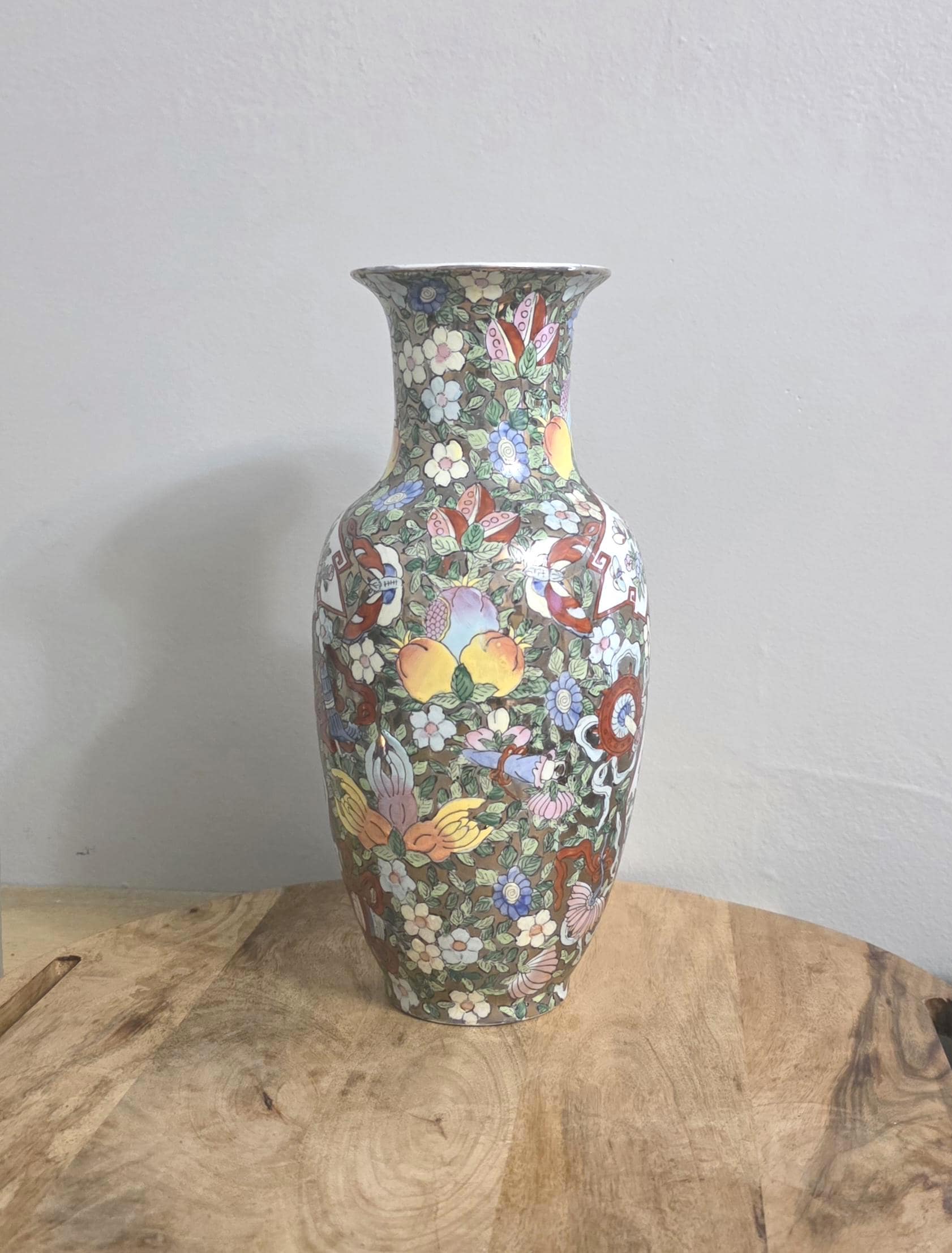Vintage Chinese Export Enamel Vase - Thumbnail 7