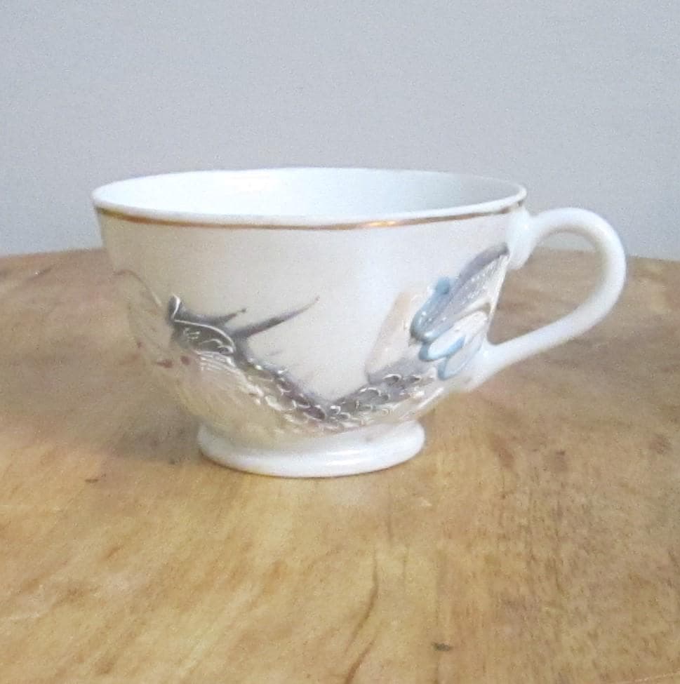 Vintage White Dragon Ware Tea Cup Florida Souvenir