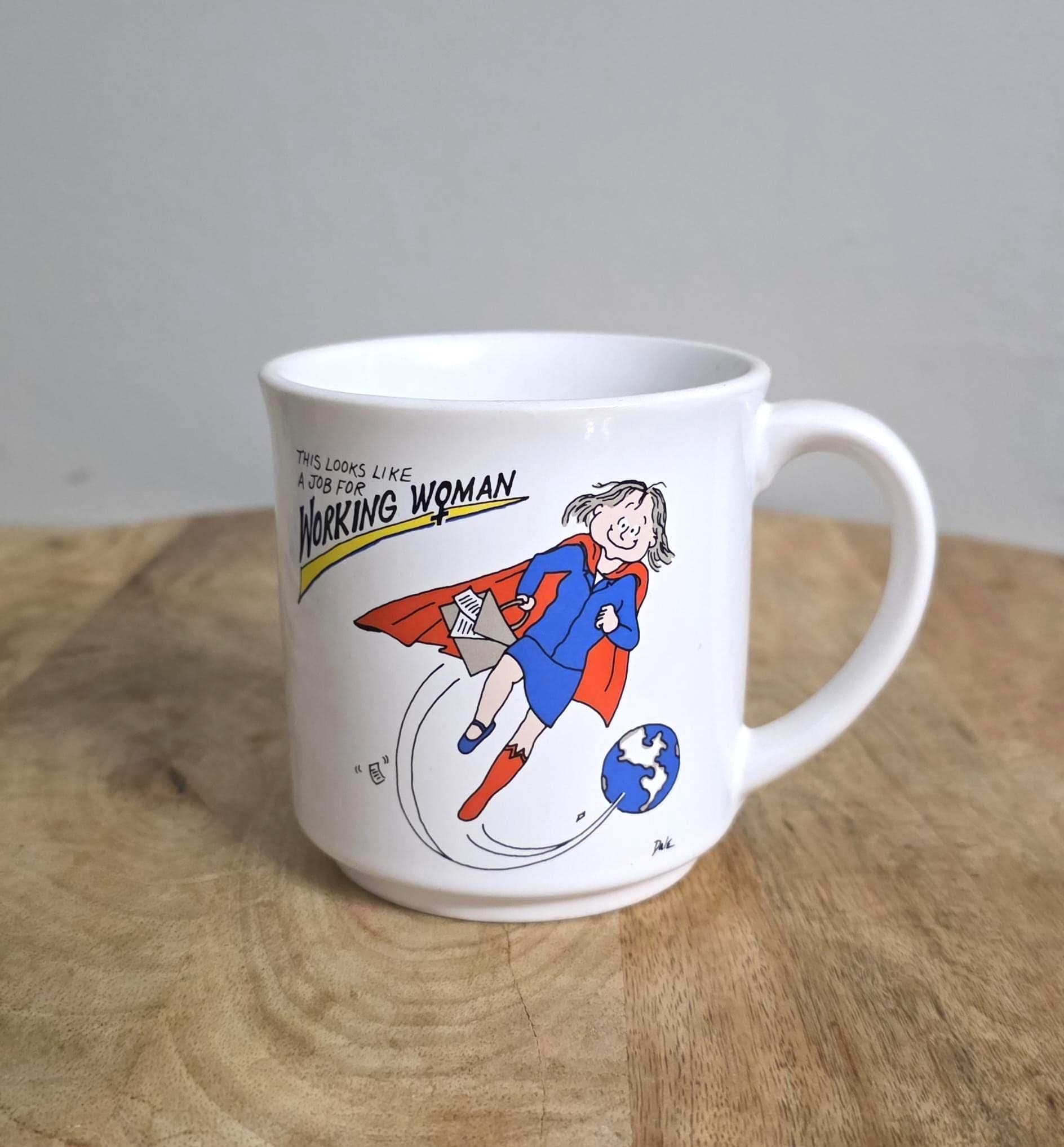 Vintage Working Woman Superhero Coffee Mug