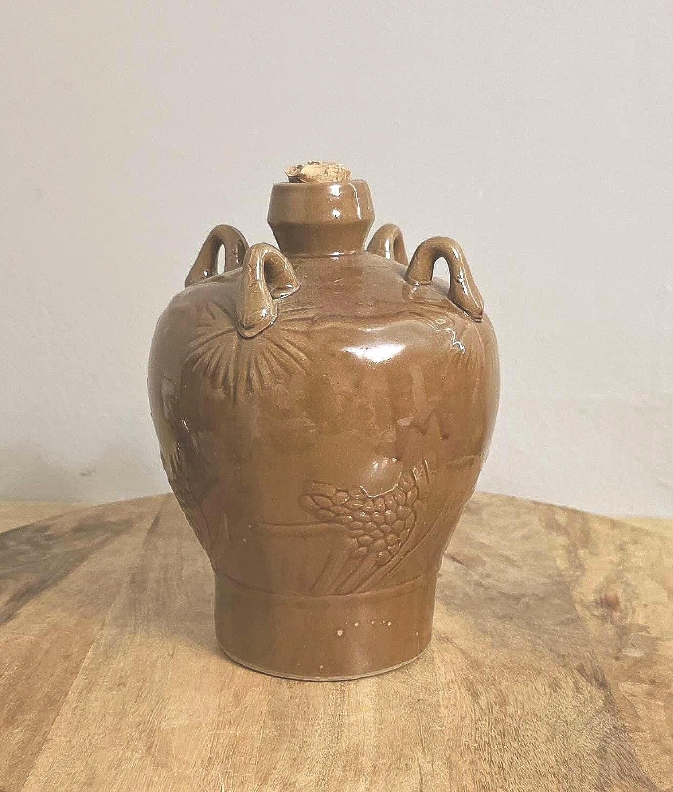 Vintage Chinese Pottery Rustic Decor Wine Jug