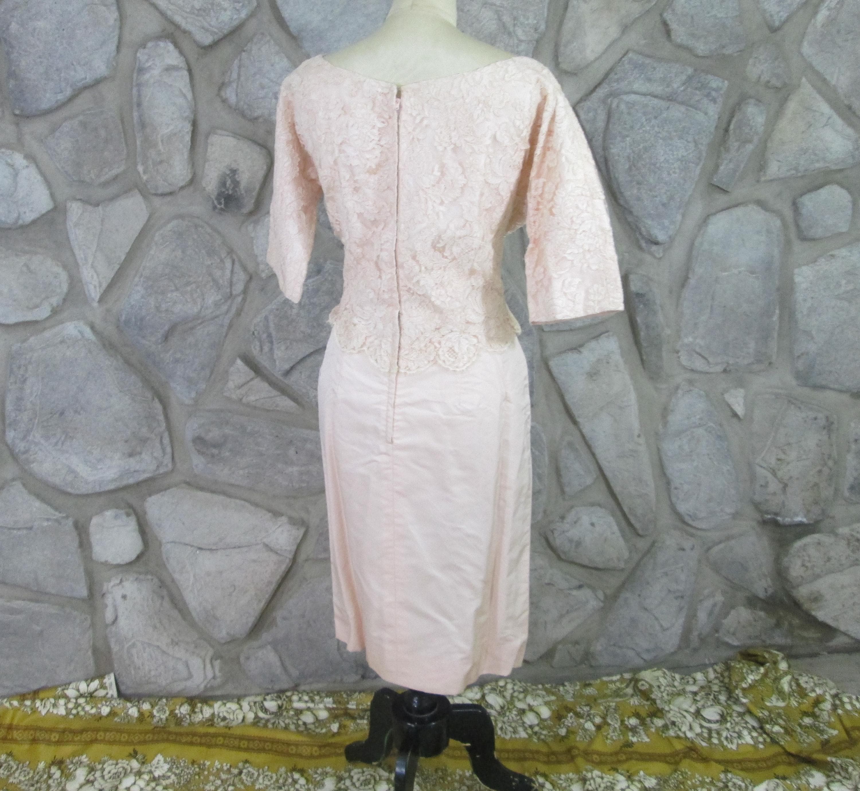 Vintage 60's Blush Pink Cocktail Dress - Thumbnail 2