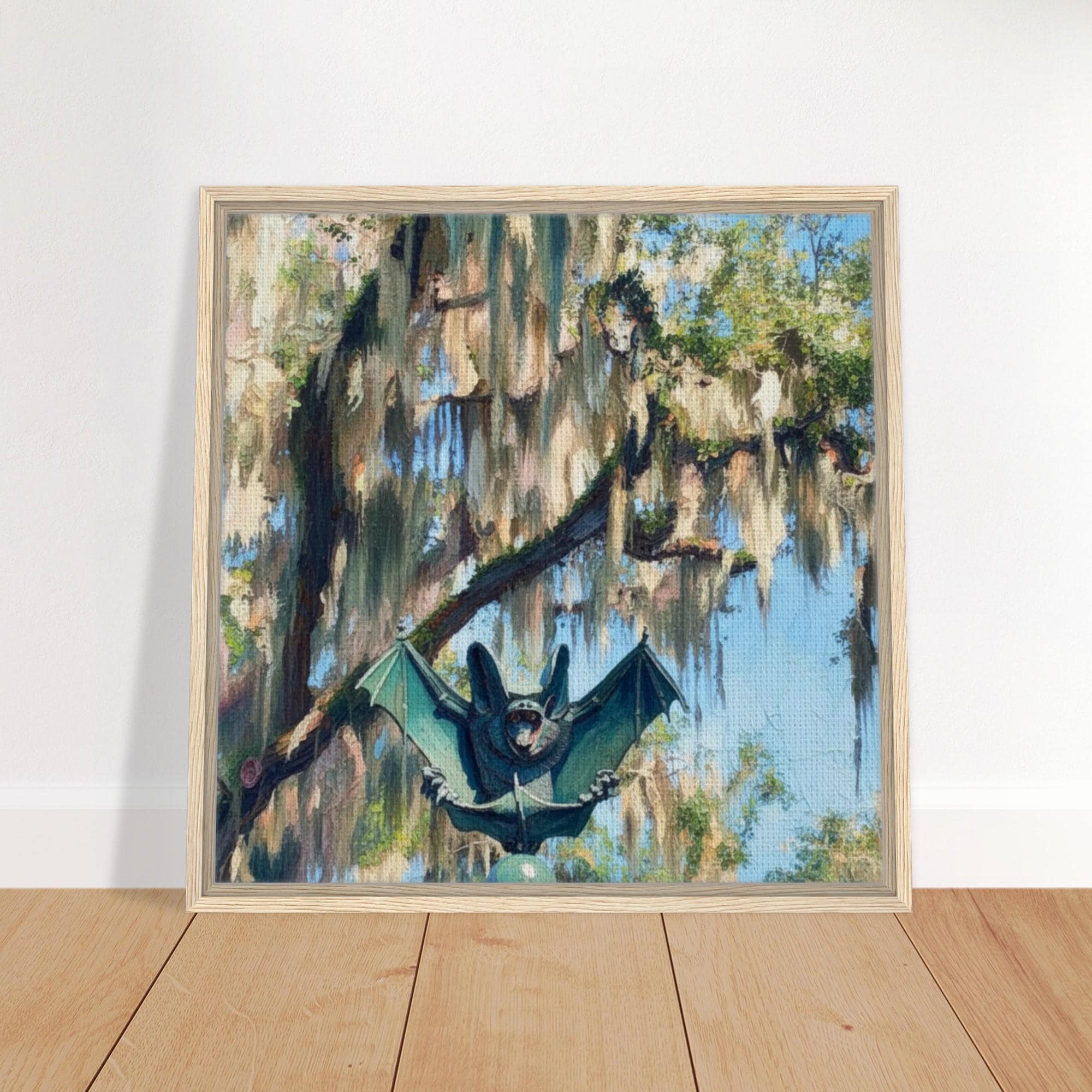 Gothic Bat Sculpture Framed Canvas Wall Art - Dark Academia Decor, Spooky Victorian Home Decor - Thumbnail 4