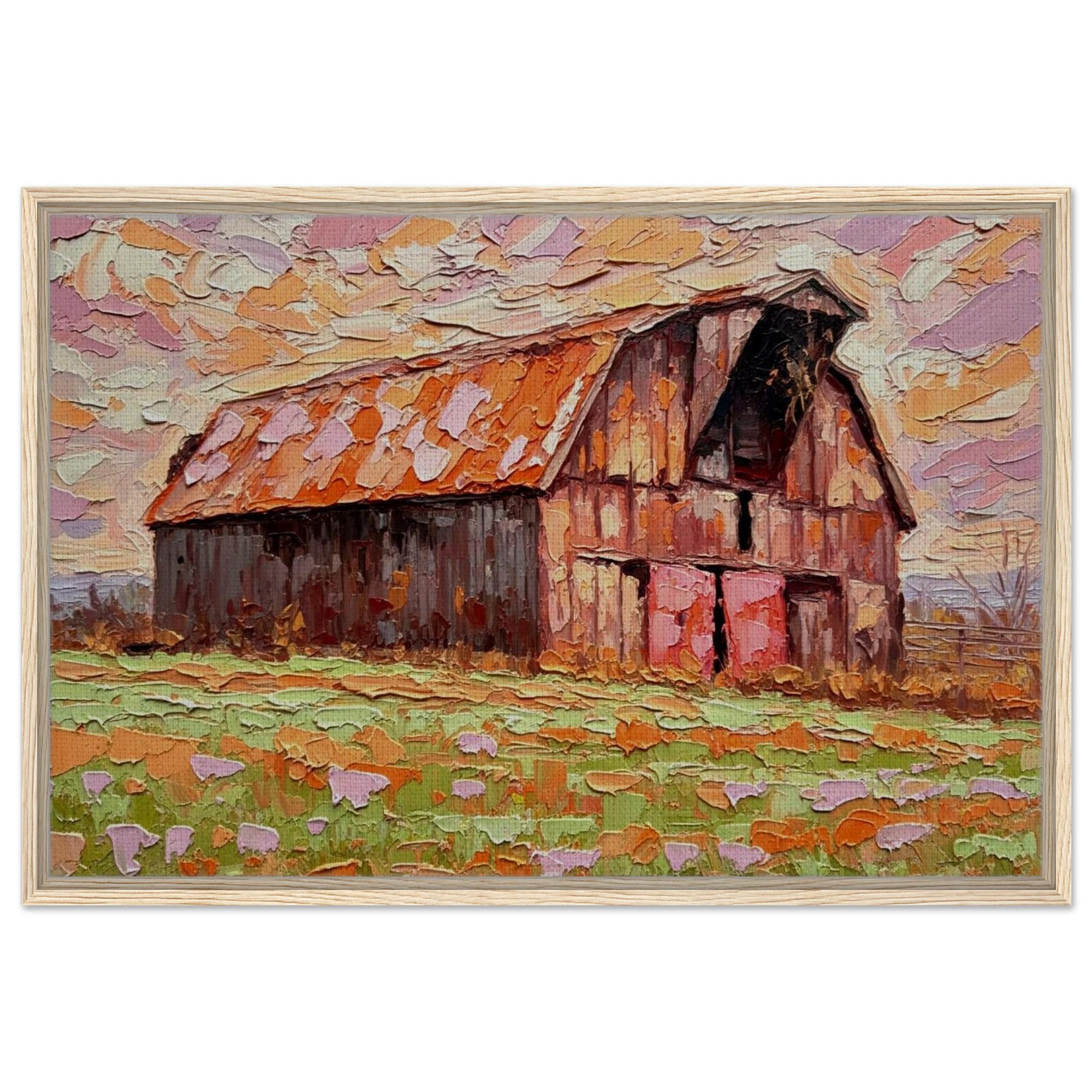 Rustic Country Barn Framed Canvas Art - Farmhouse Wall Decor - Handmade Farm Art - Thumbnail 2