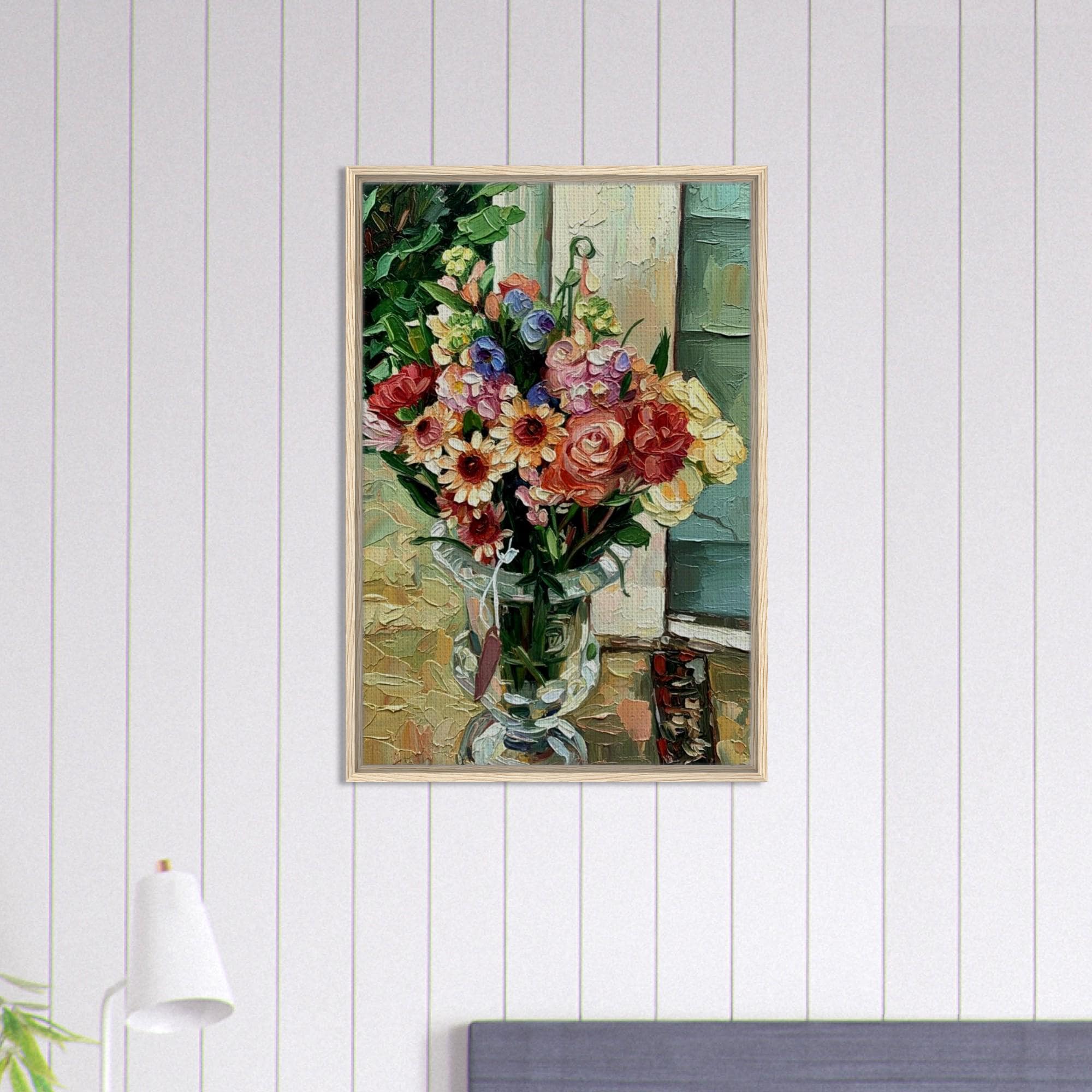 Country Porch Floral Canvas Art, Rustic Farmhouse Wall Decor, Cottagecore Painting