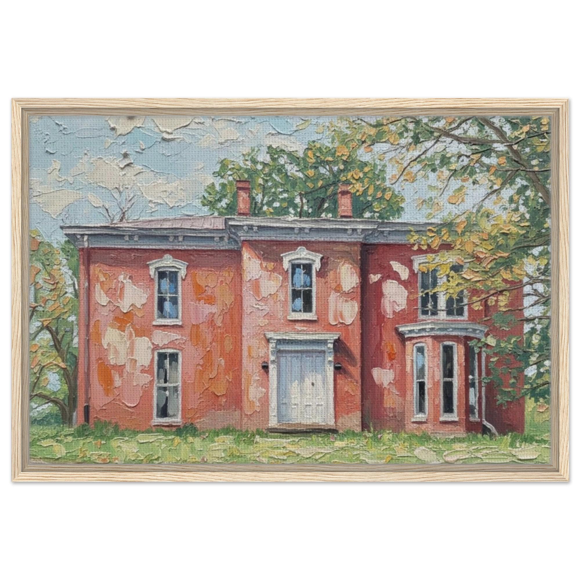 Spooky Country Cottage Canvas Art, Haunted House Landscape Painting, Gothic Decor - Thumbnail 2