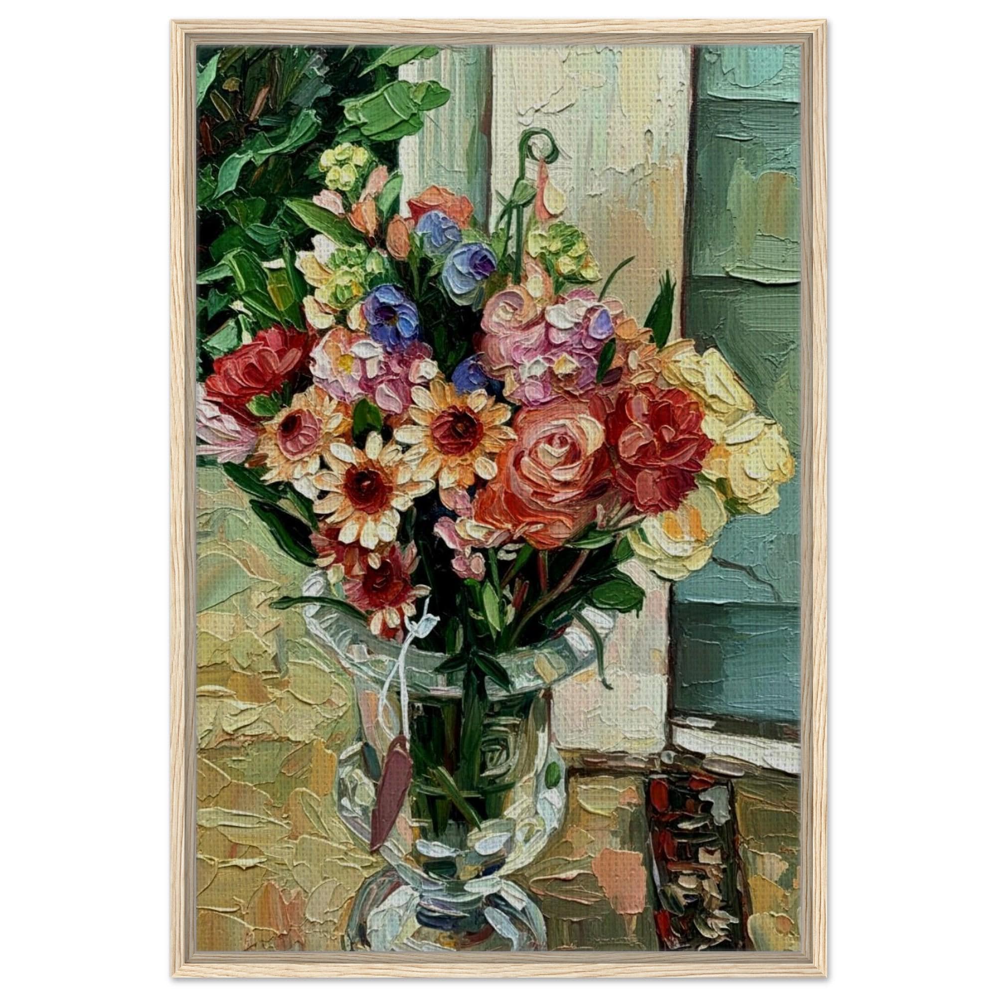 Country Porch Floral Canvas Art, Rustic Farmhouse Wall Decor, Cottagecore Painting - Thumbnail 2