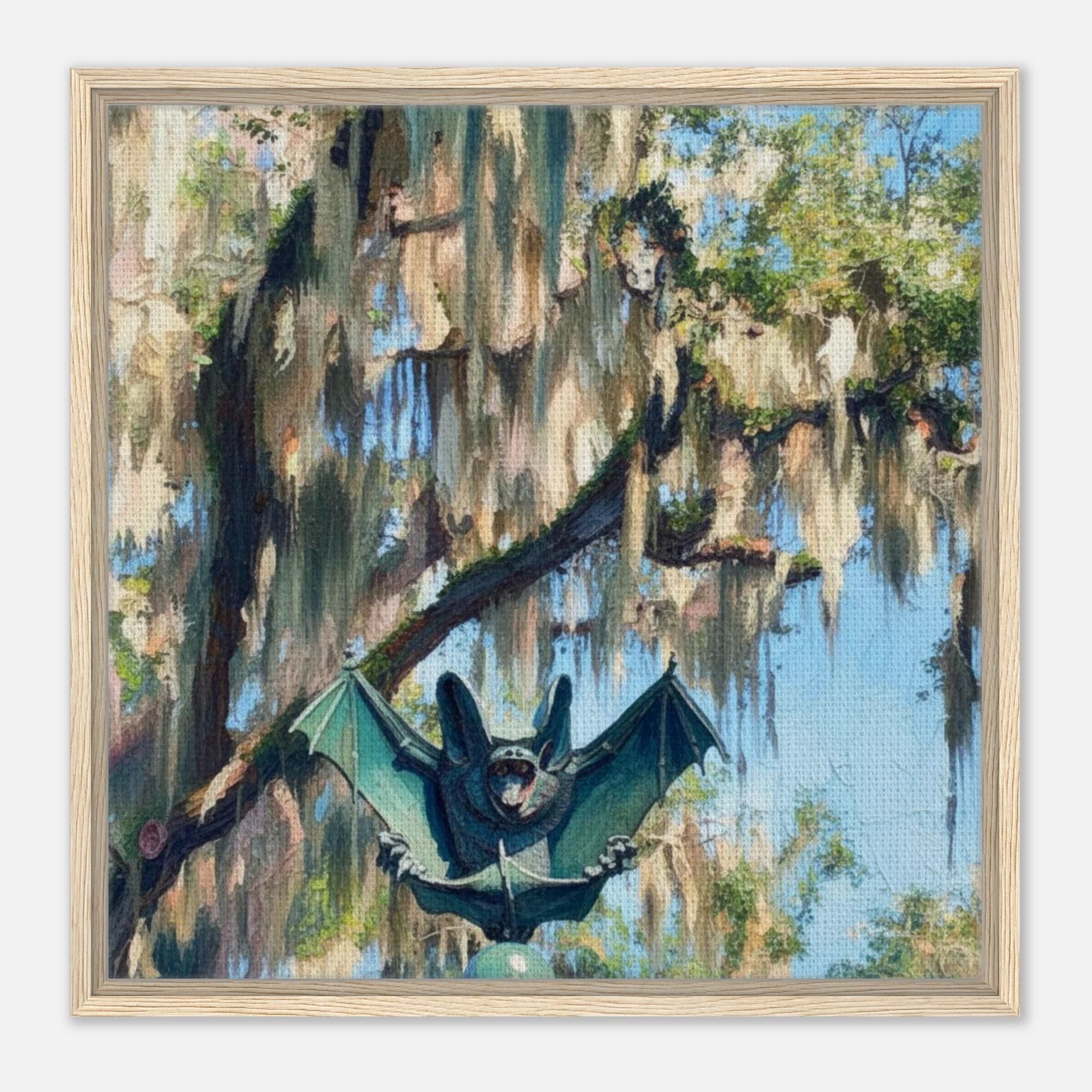 Gothic Bat Sculpture Framed Canvas Wall Art - Dark Academia Decor, Spooky Victorian Home Decor - Thumbnail 3