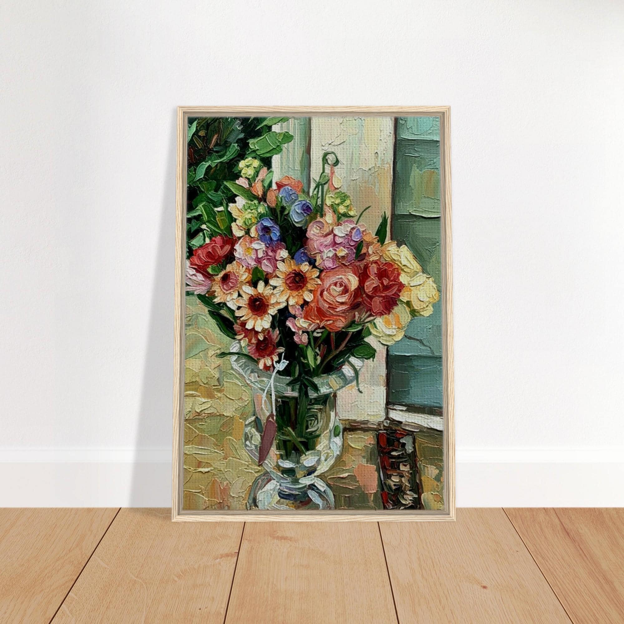 Country Porch Floral Canvas Art, Rustic Farmhouse Wall Decor, Cottagecore Painting - Thumbnail 3