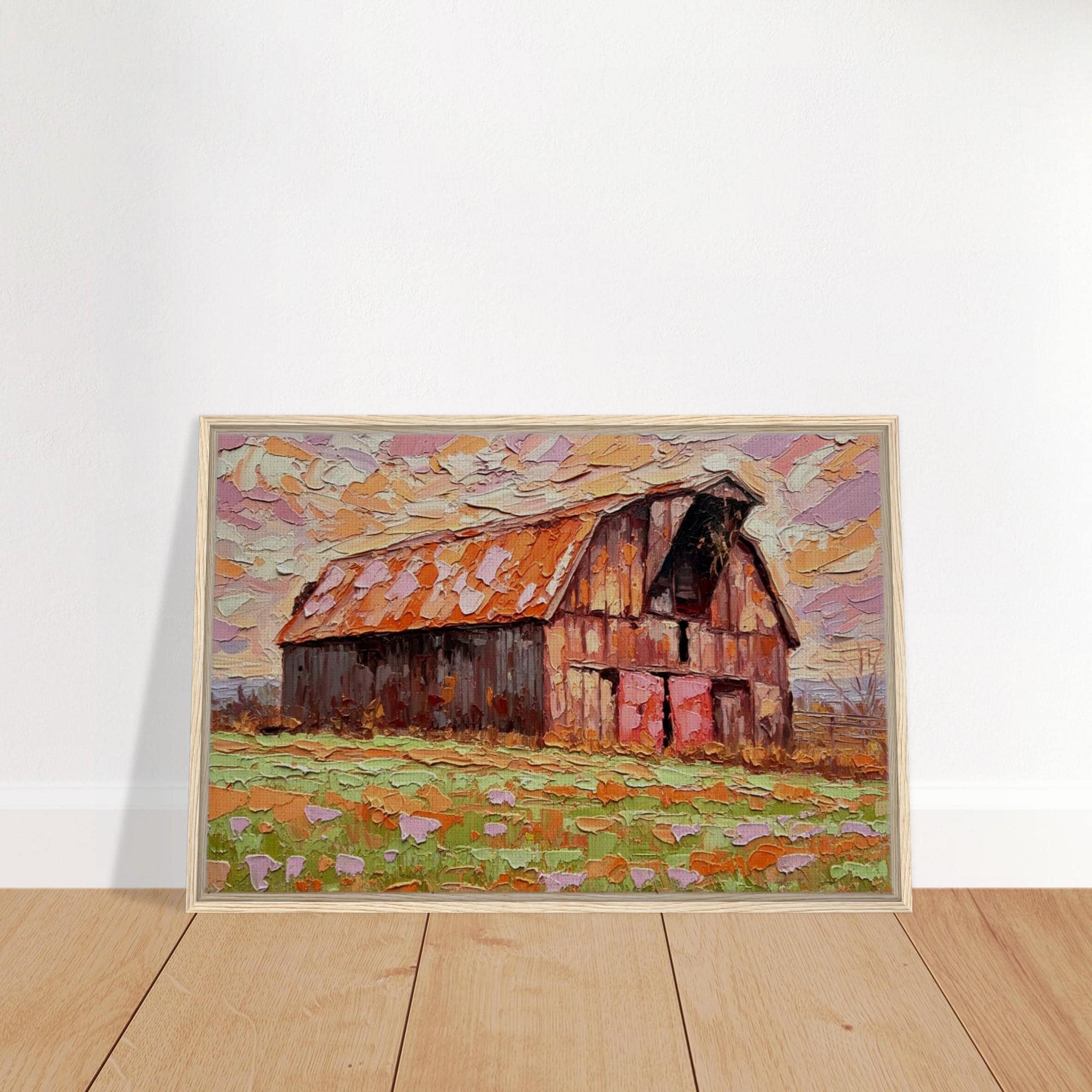 Rustic Country Barn Framed Canvas Art - Farmhouse Wall Decor - Handmade Farm Art