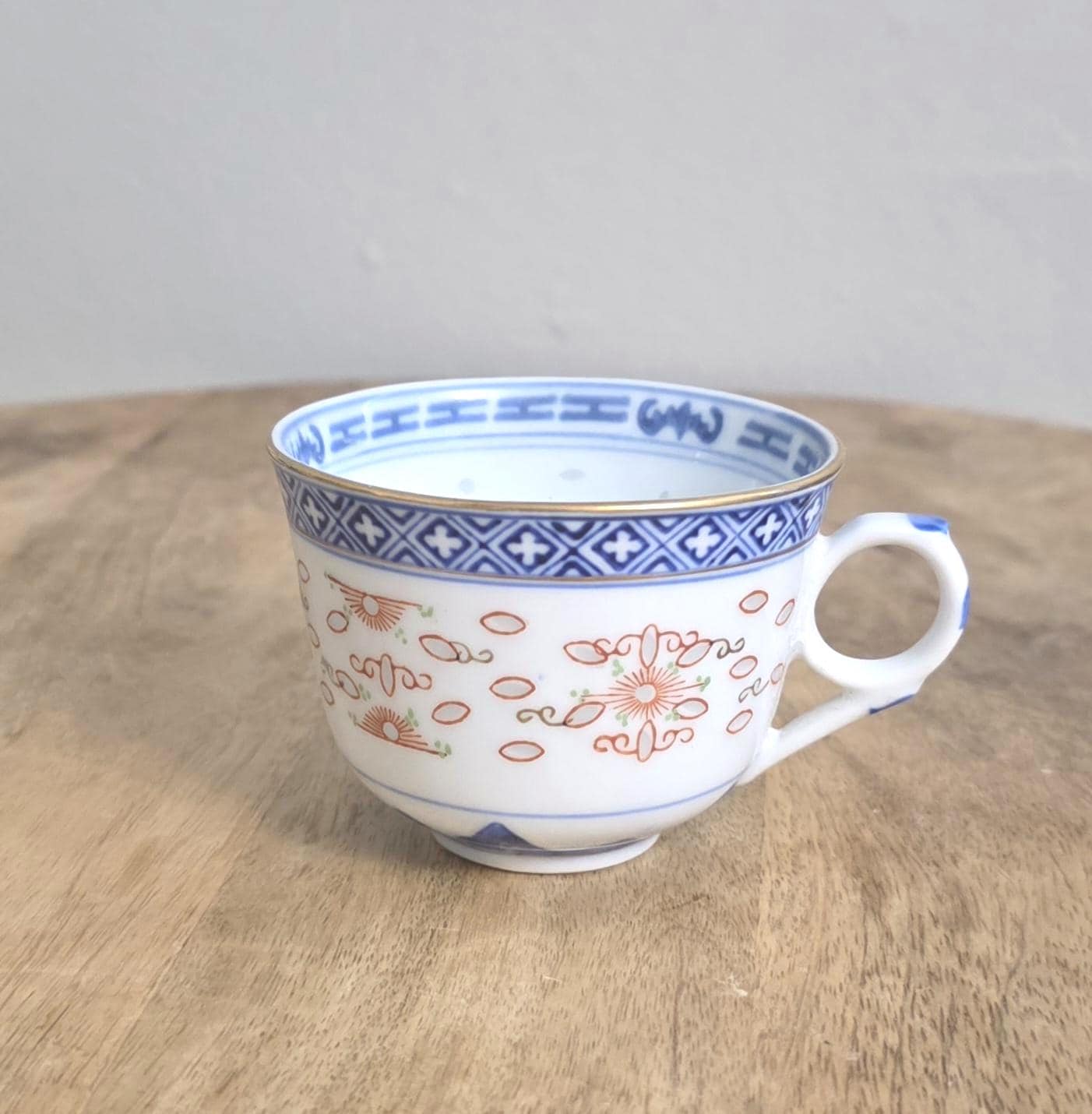 Vintage Oriental Rice Blossom Pattern Tea Cup
