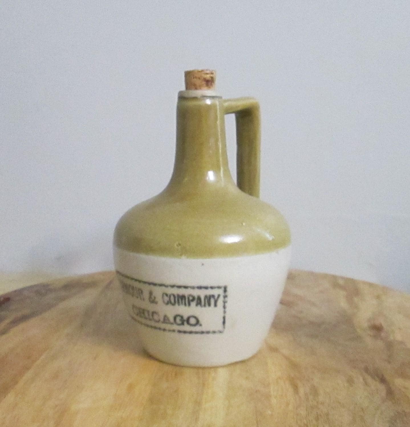Vintage Farmhouse Armour & Company Stoneware Corked Jug