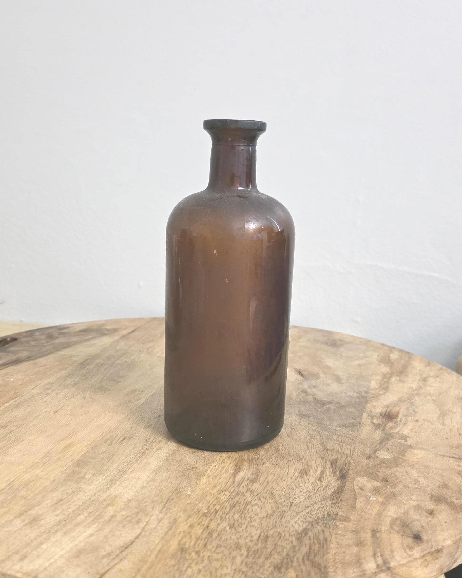 Vintage Brown Glass Apothecary Pharmacy Bottle