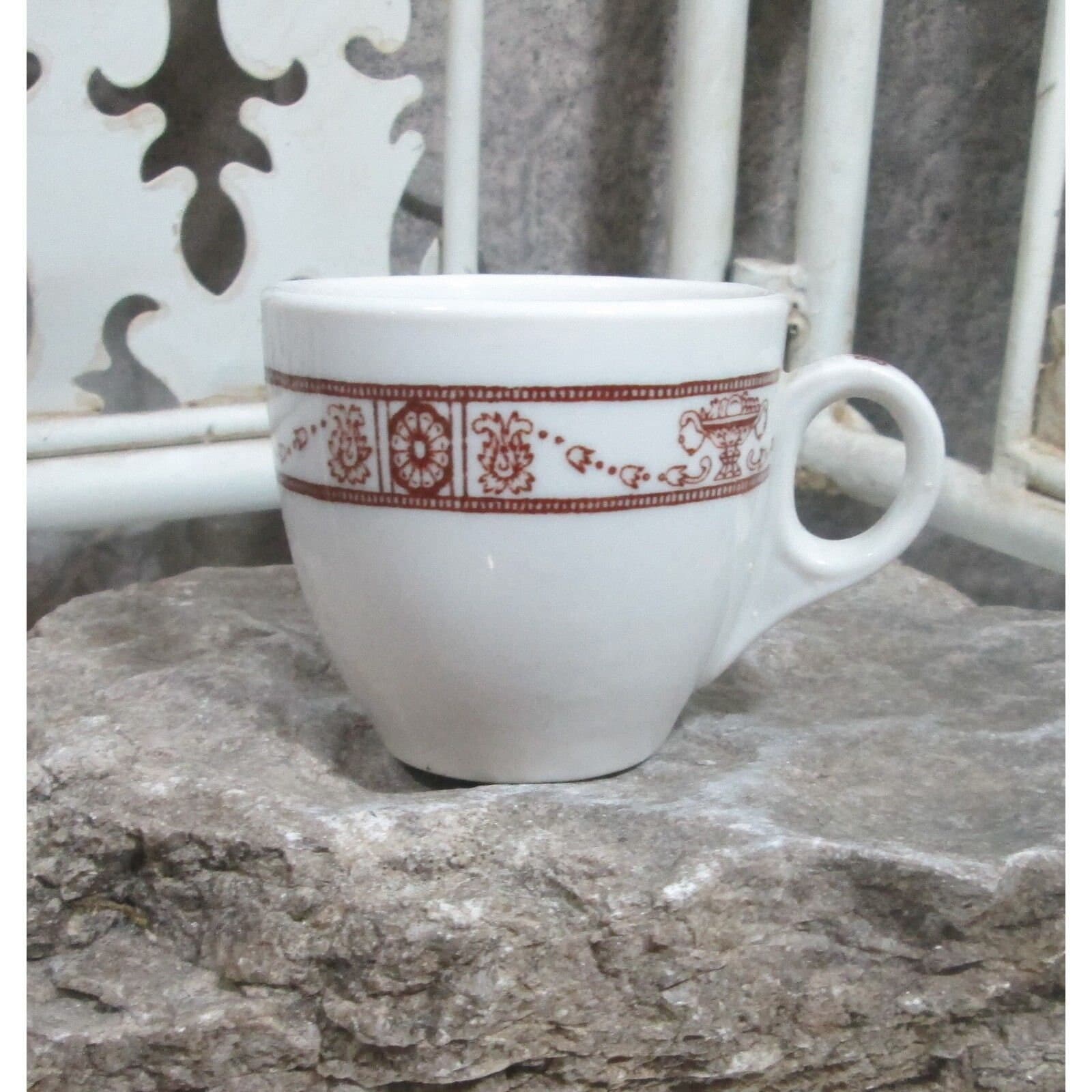 Vintage Restaurant Ware Brown Swags and Urns Demitasse Cup