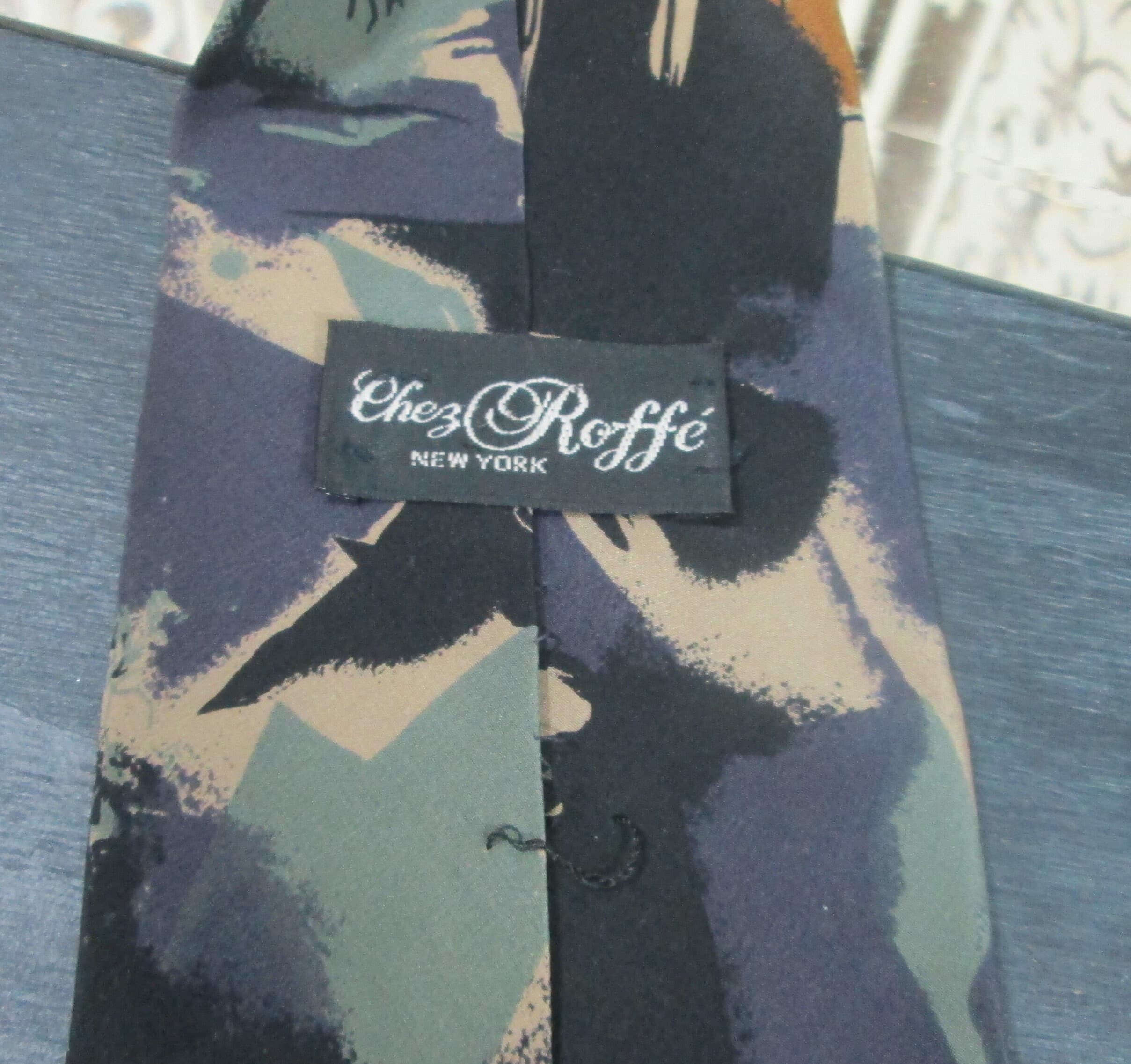 Vintage 1980's Chez Roffe Silk Neck Tie - Thumbnail 2