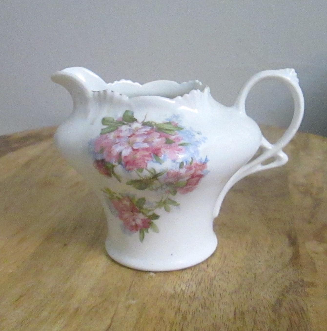 Antique Cottage Core Bavarian Floral Creamer
