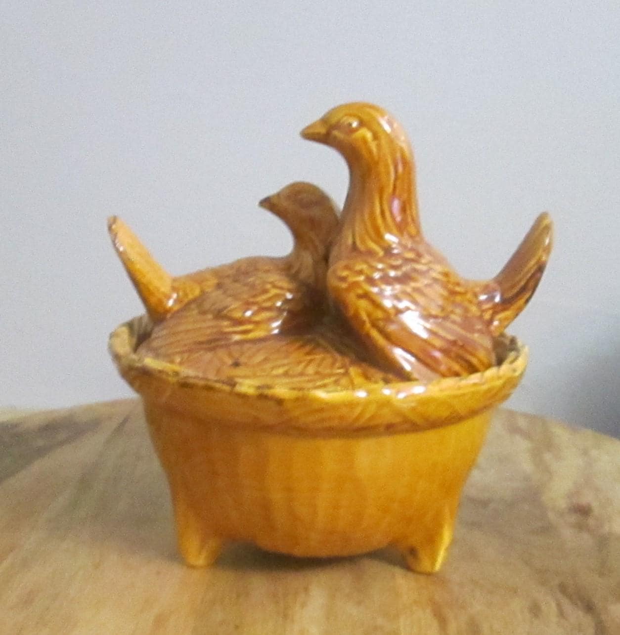 Vintage Maddux Pottery Bird Design Lidded Bowl