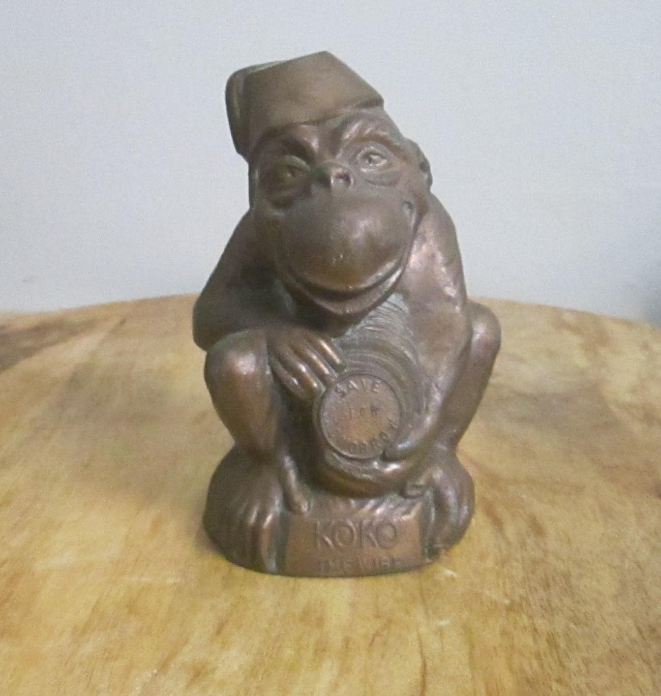 Vintage Koko the Wise Cast Metal Bank