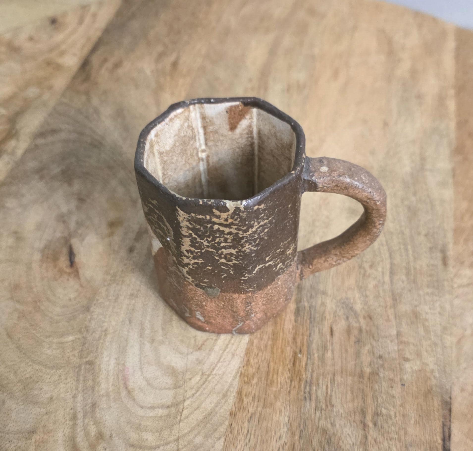 Vintage Handmade Pottery Japanese Tea Cup - Thumbnail 3