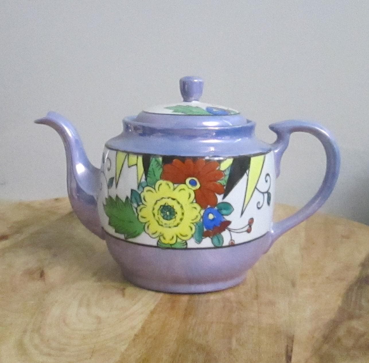 Vintage Japanese Blue Luster Teapot