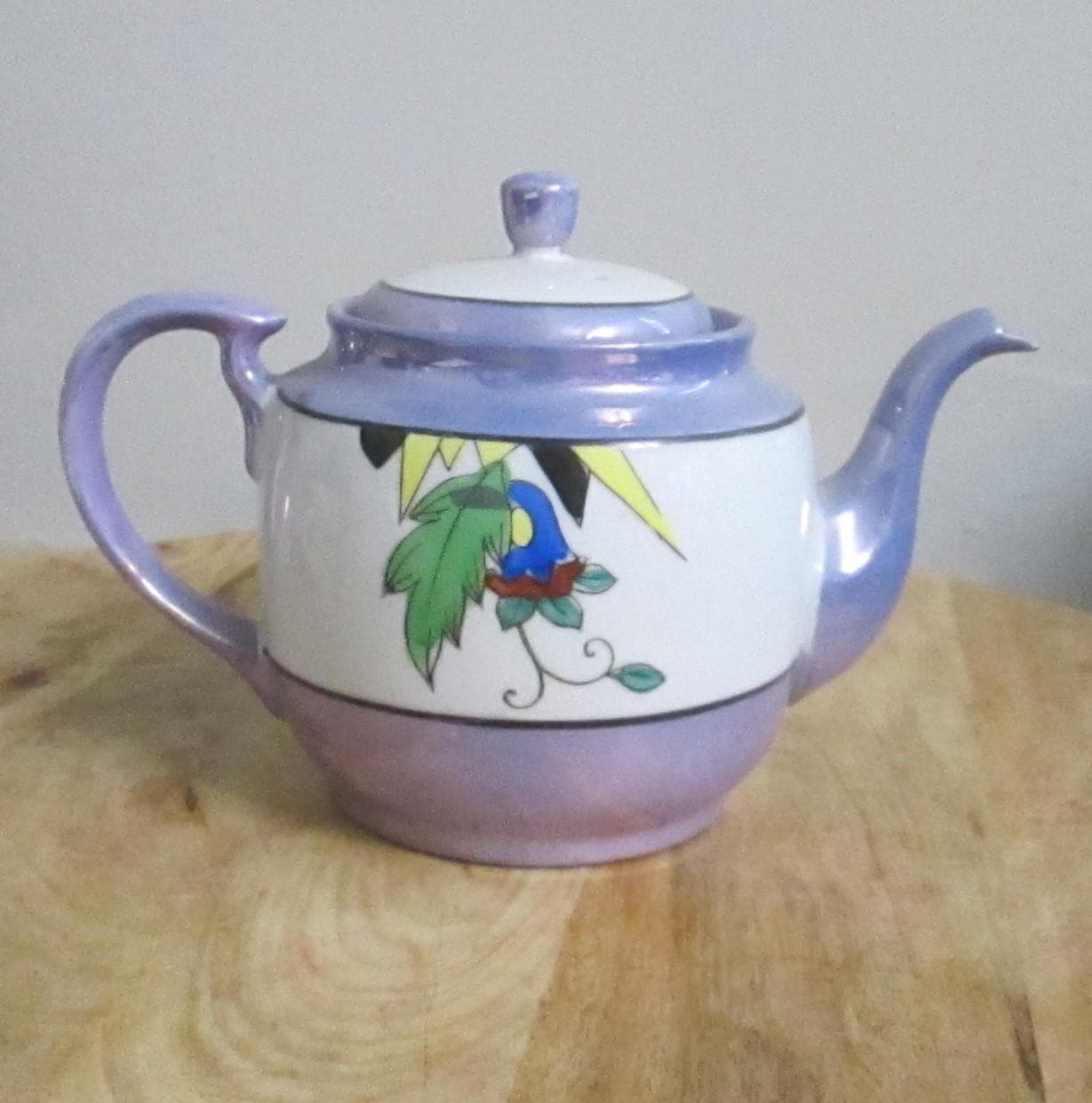 Vintage Japanese Blue Luster Teapot - Thumbnail 3
