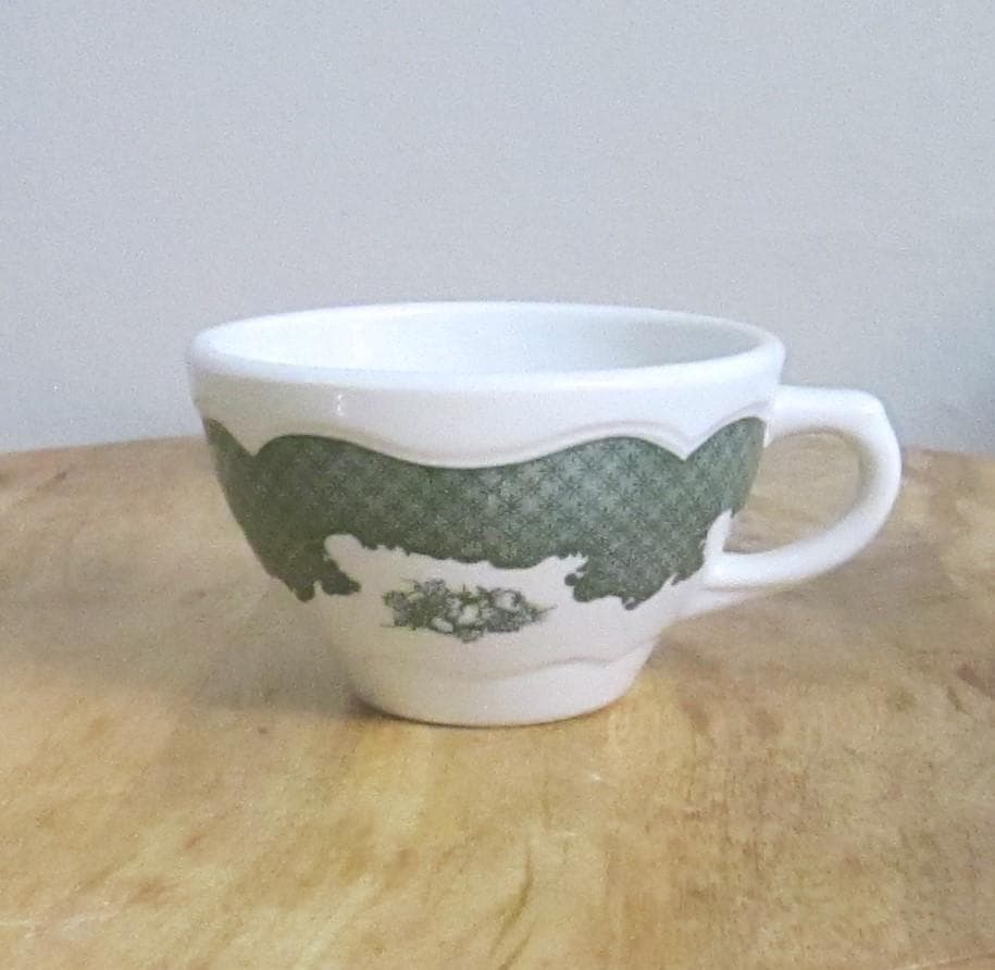 Vintage Shenango China Restaurant Green Sample Coffee Cup, 1962