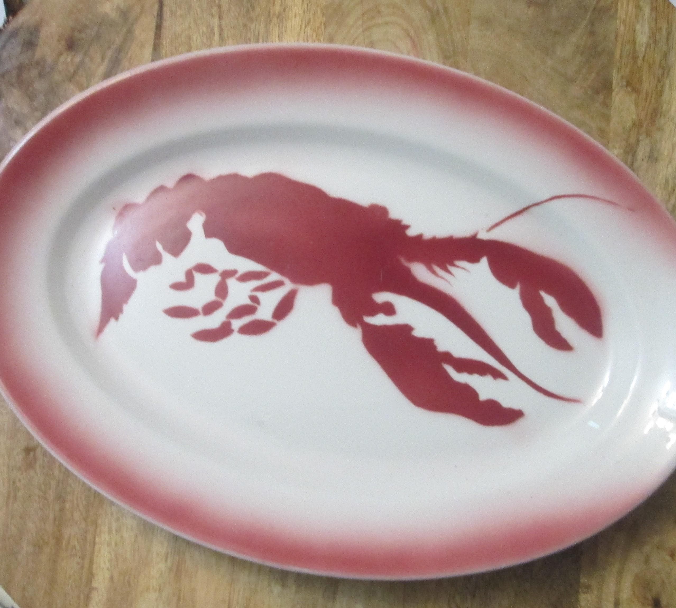 Vintage Jackson China Airbrushed Lobster Restaurant Ware Platter