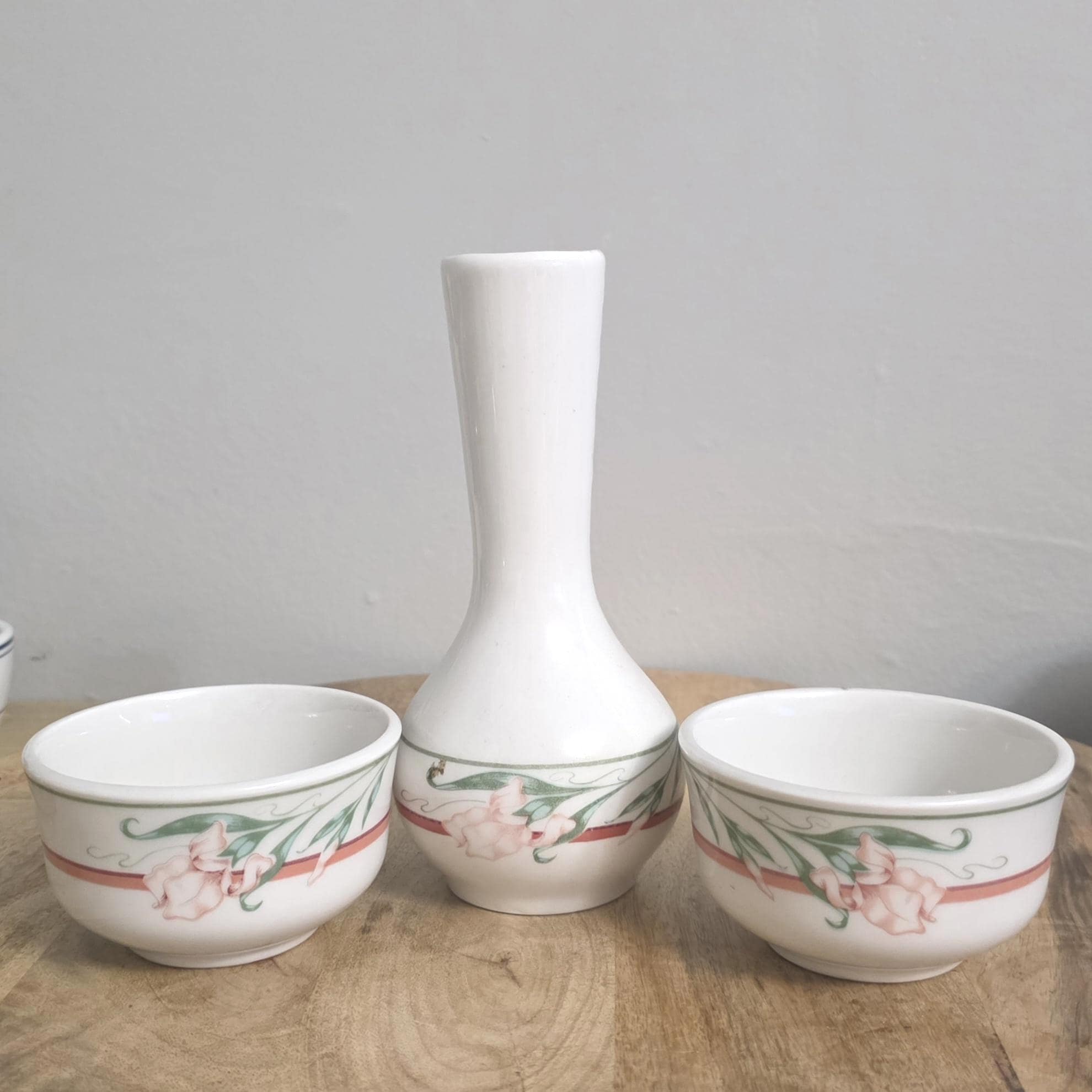 Vintage Shenango China Restaurant Ware Bud Vase and Ramekin Set