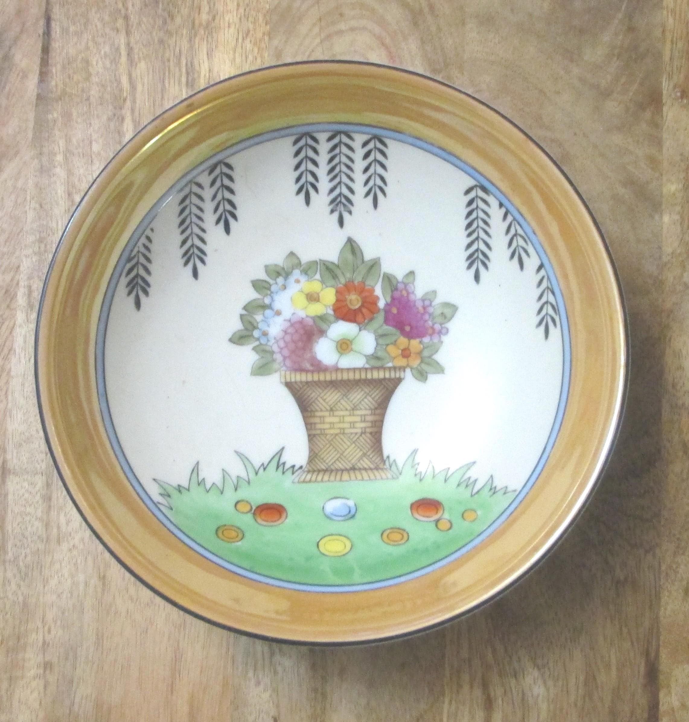 Vintage Meito Japan Peach Luster Hand Painted Bowl