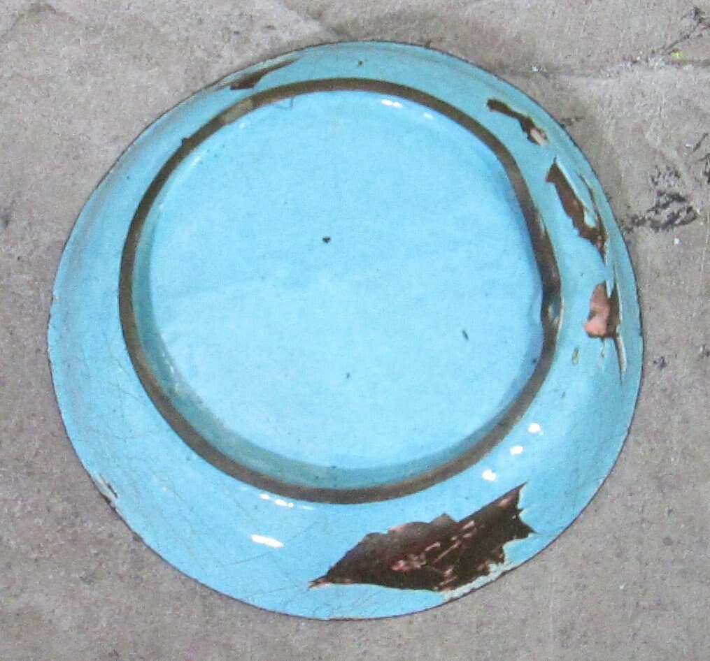 Antique Chinese Butterfly and Floral Enamel Dish - Thumbnail 2