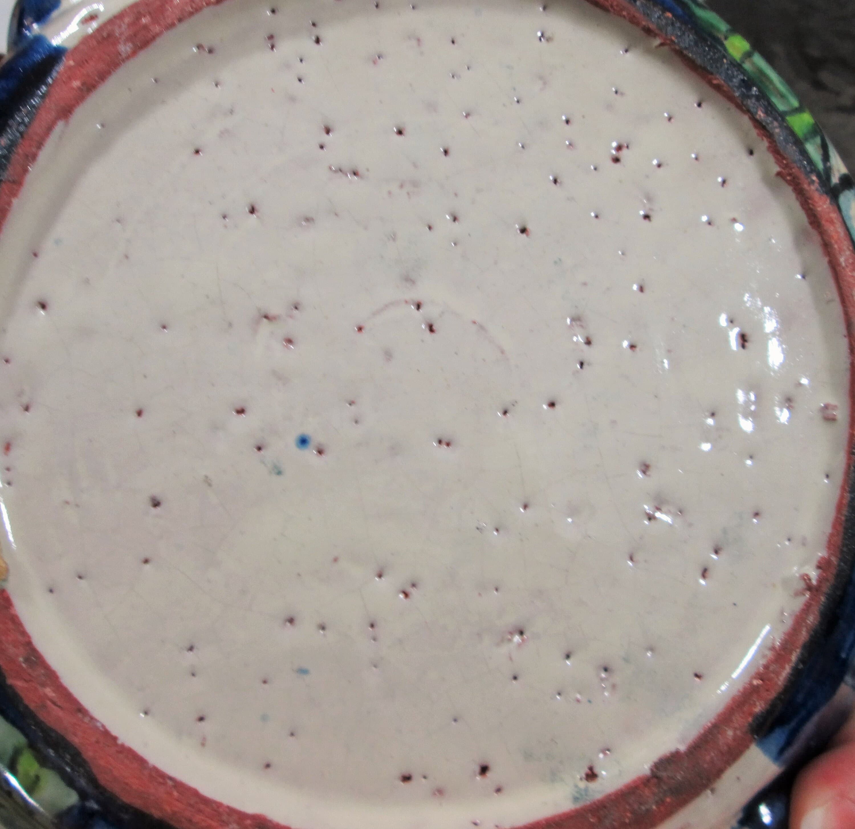 Vintage Mexican Talavera Pottery Lily Pattern Bowl - Thumbnail 3