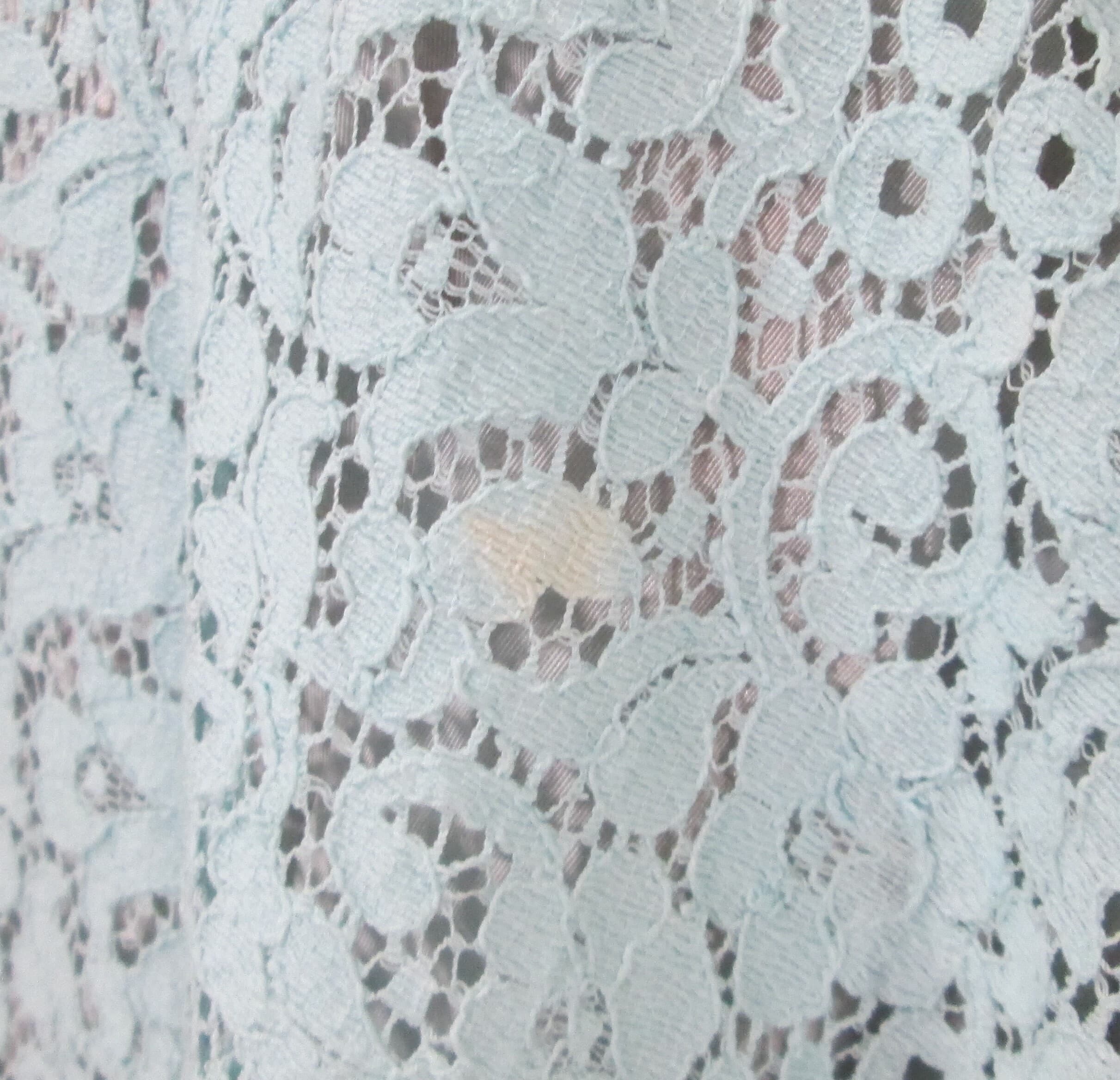 Vintage Early 1950's Blue Lace Cocktail Dress - Thumbnail 4