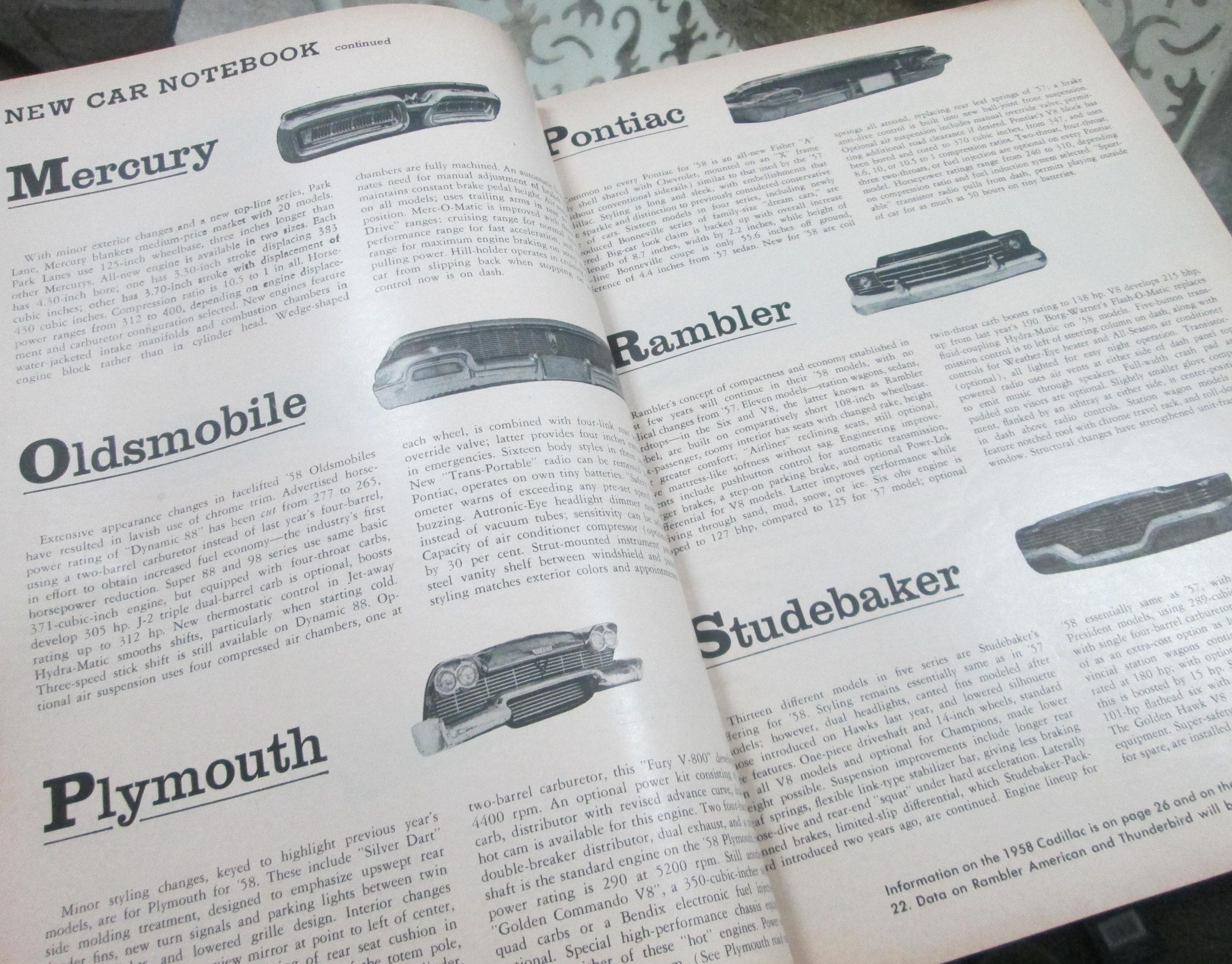 Vintage Motor Trend Magazine January, 1958, Comparison of 1958 Cars - Thumbnail 2