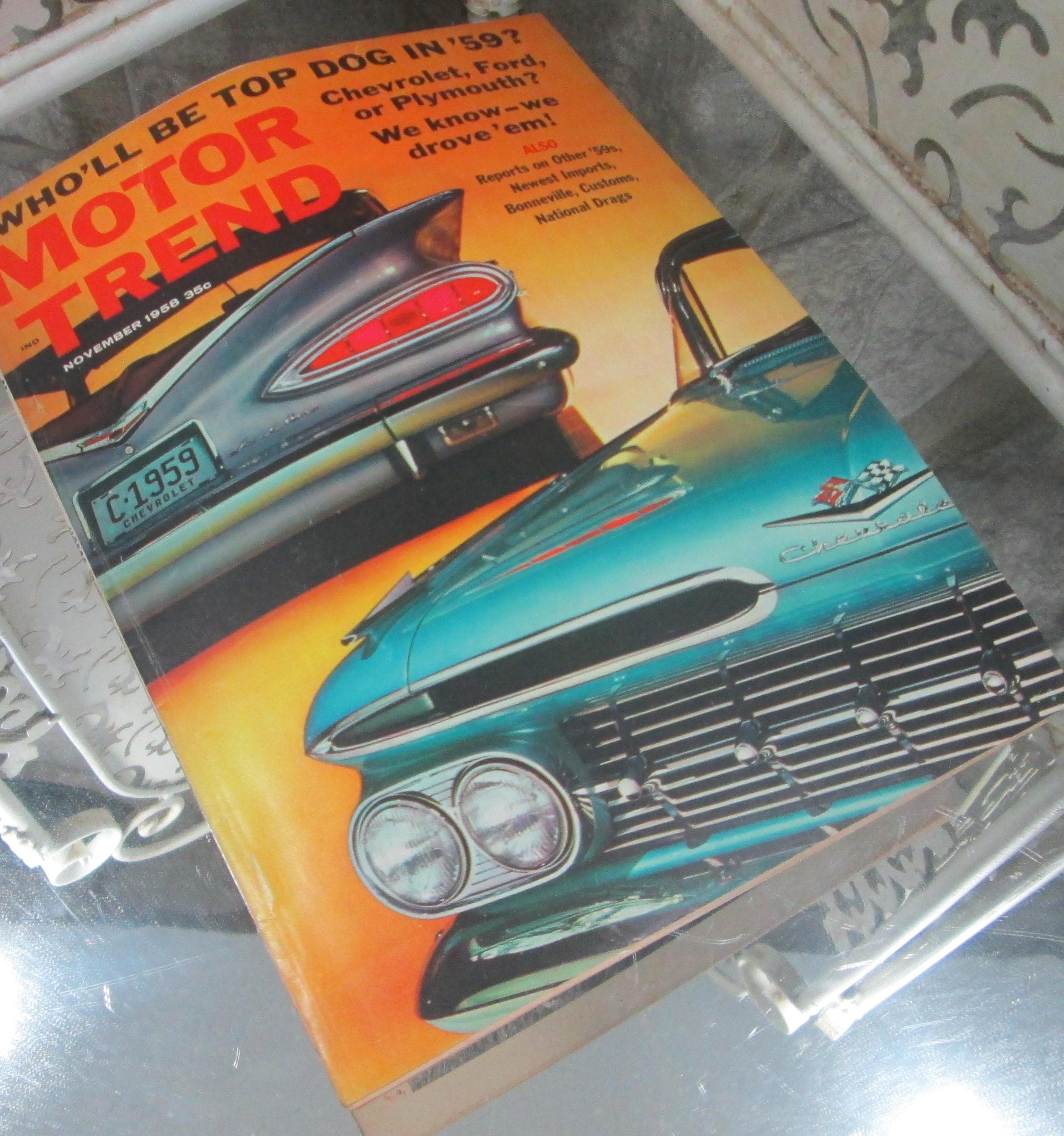 Vintage Motor Trend Magazine November, 1958, Report on 1959 Cars