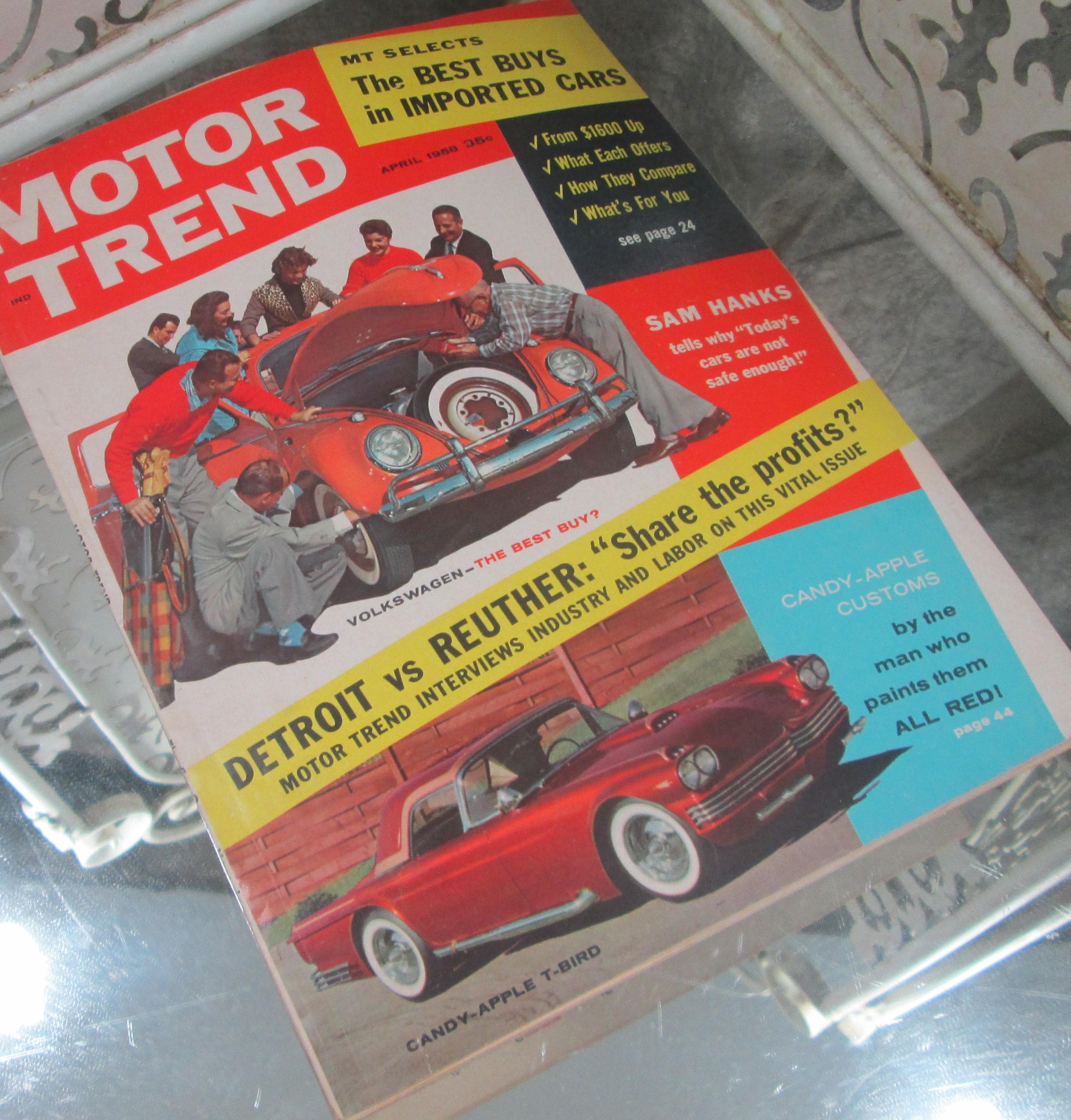 Vintage Motor Trend Magazine April, 1958, Volkswagen and Imports