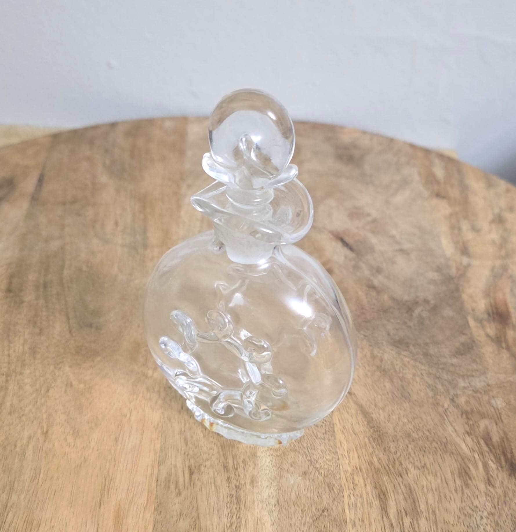Vintage Glass Stoppered Perfume Bottle - Thumbnail 2