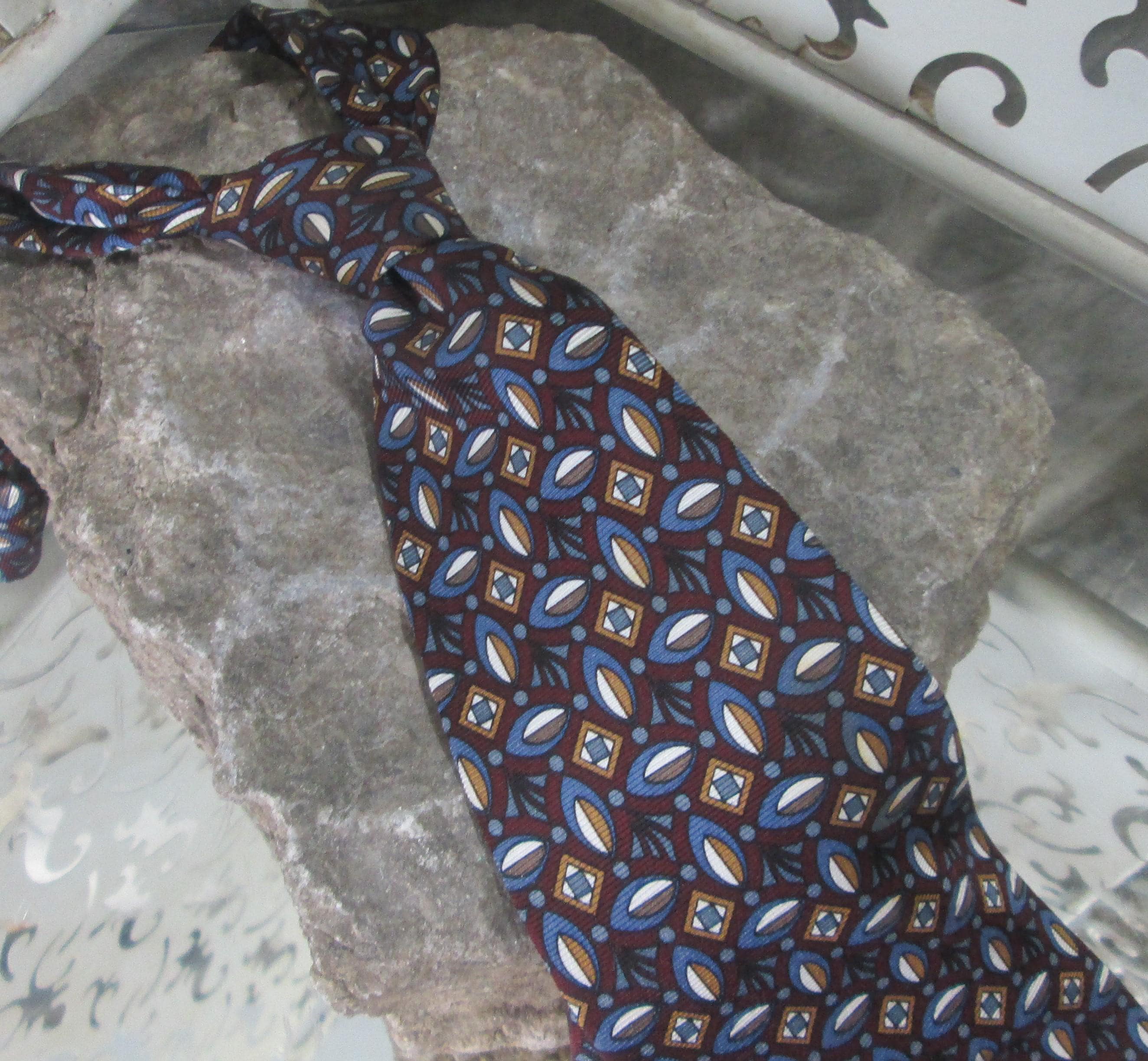 Vintage Christian Dior Print Silk Tie