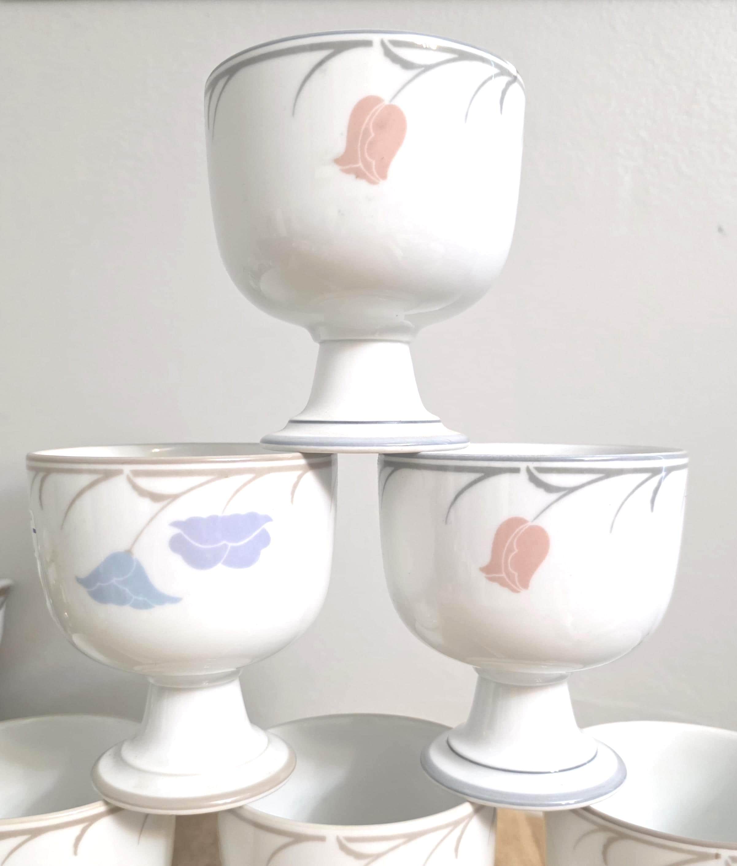 Vintage Dansk Tivoli Belles Fleurs Footed Bowls - Thumbnail 3