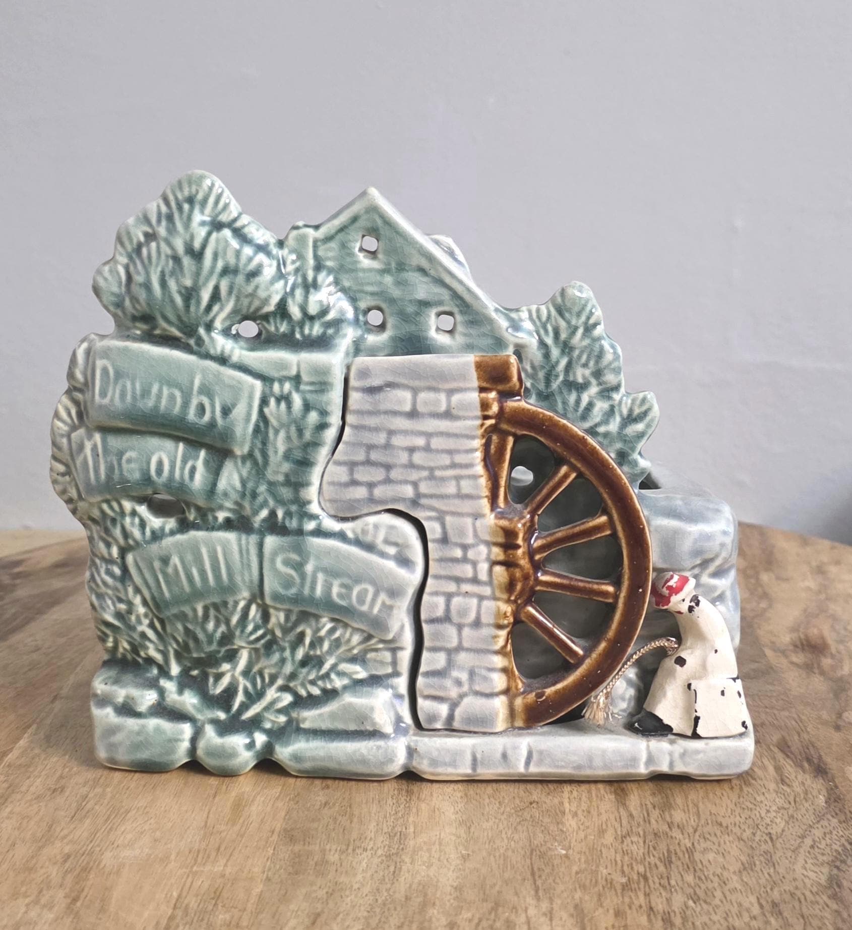 Vintage McCoy Pottery "Down by the Old Mill Stream" Green Planter