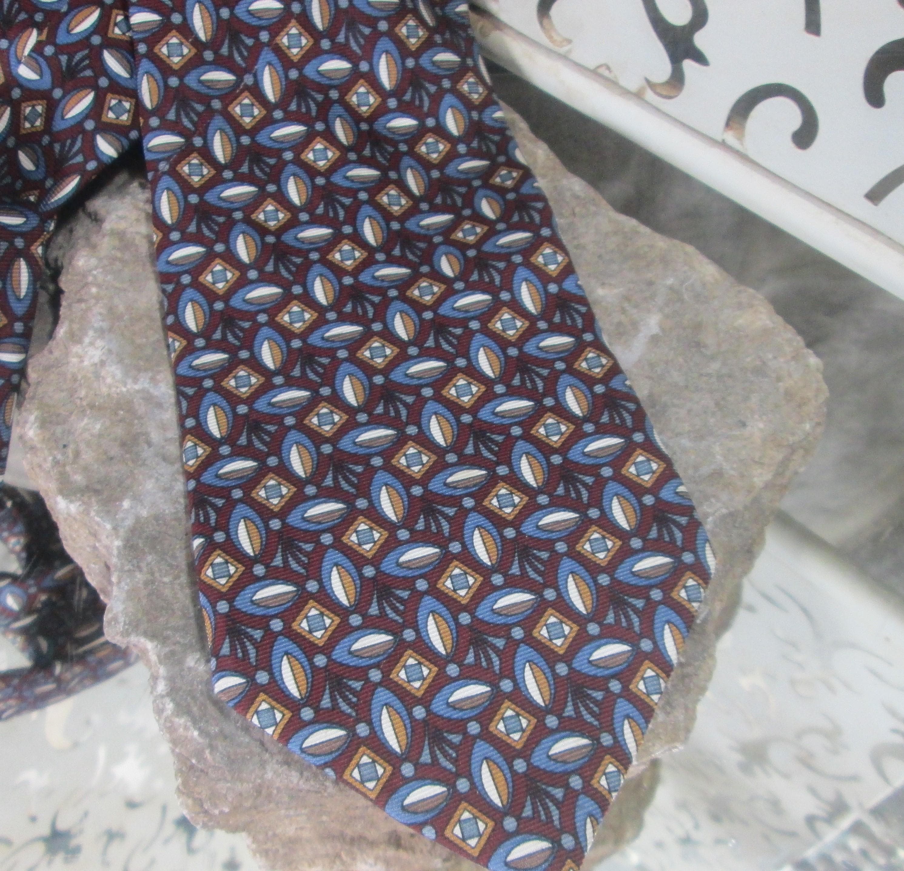 Vintage Christian Dior Print Silk Tie - Thumbnail 2
