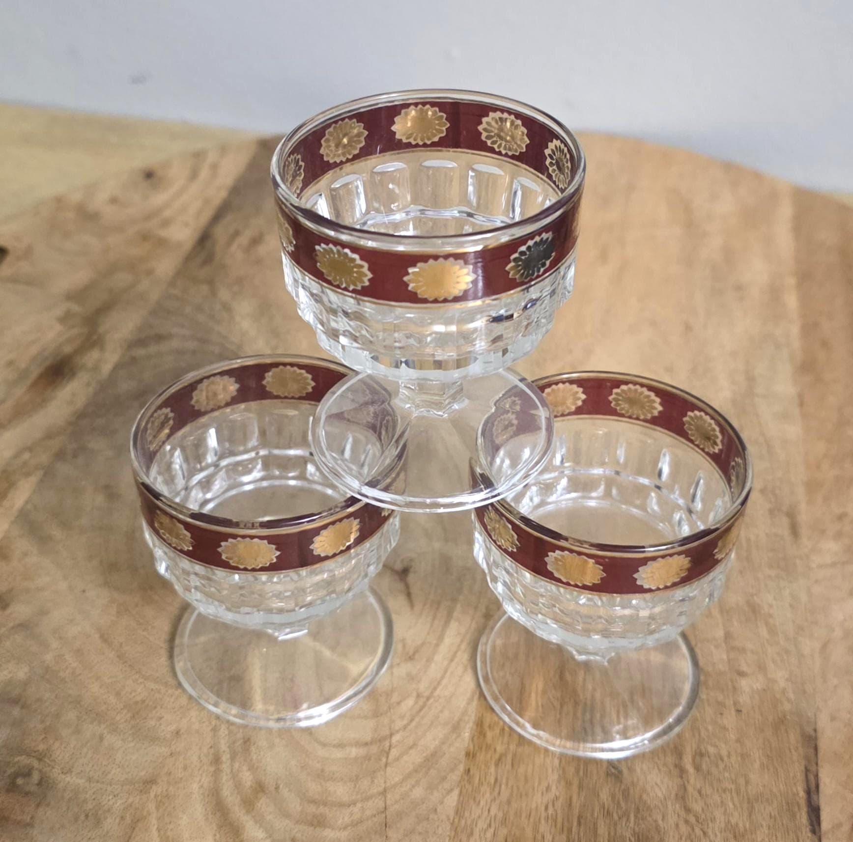 Vintage Cranberry Glass Cordial Glasses - Thumbnail 2