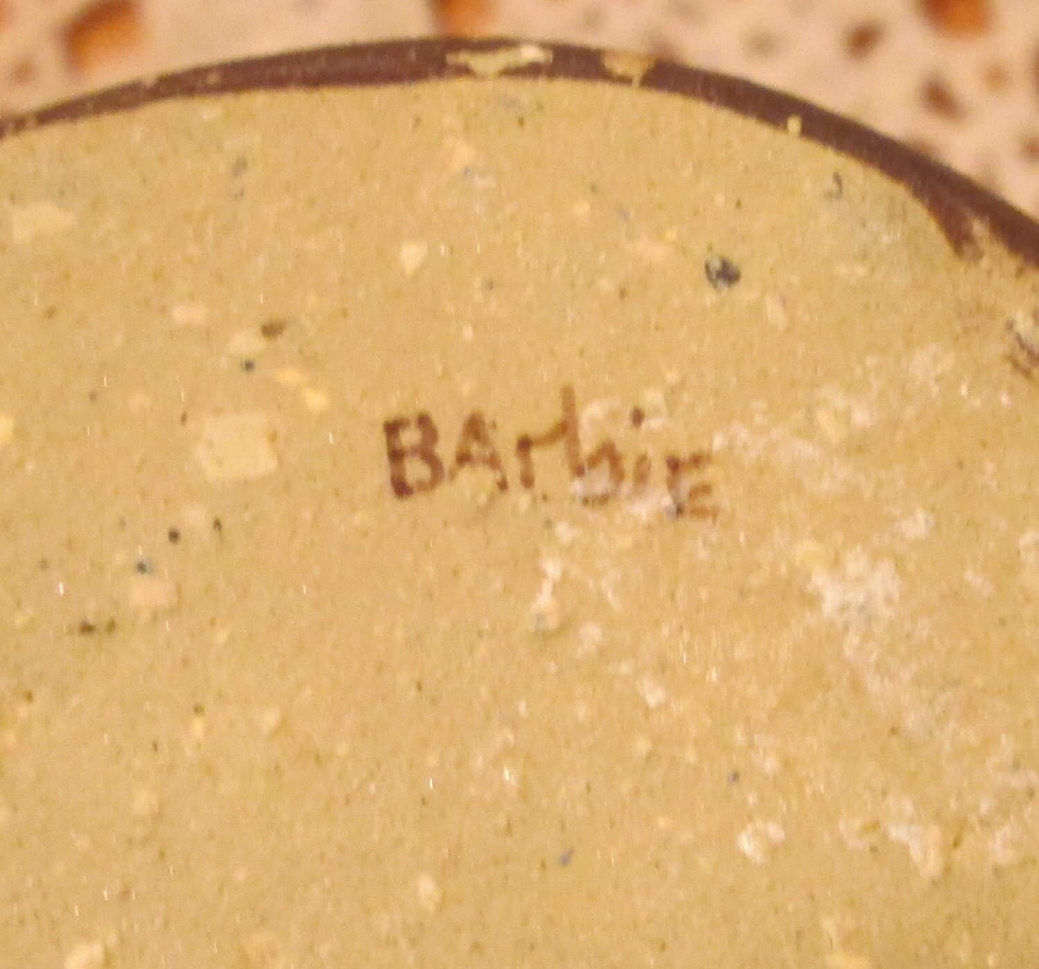 Vintage Brown Floral Design Pottery Vase by Barbie - Thumbnail 3